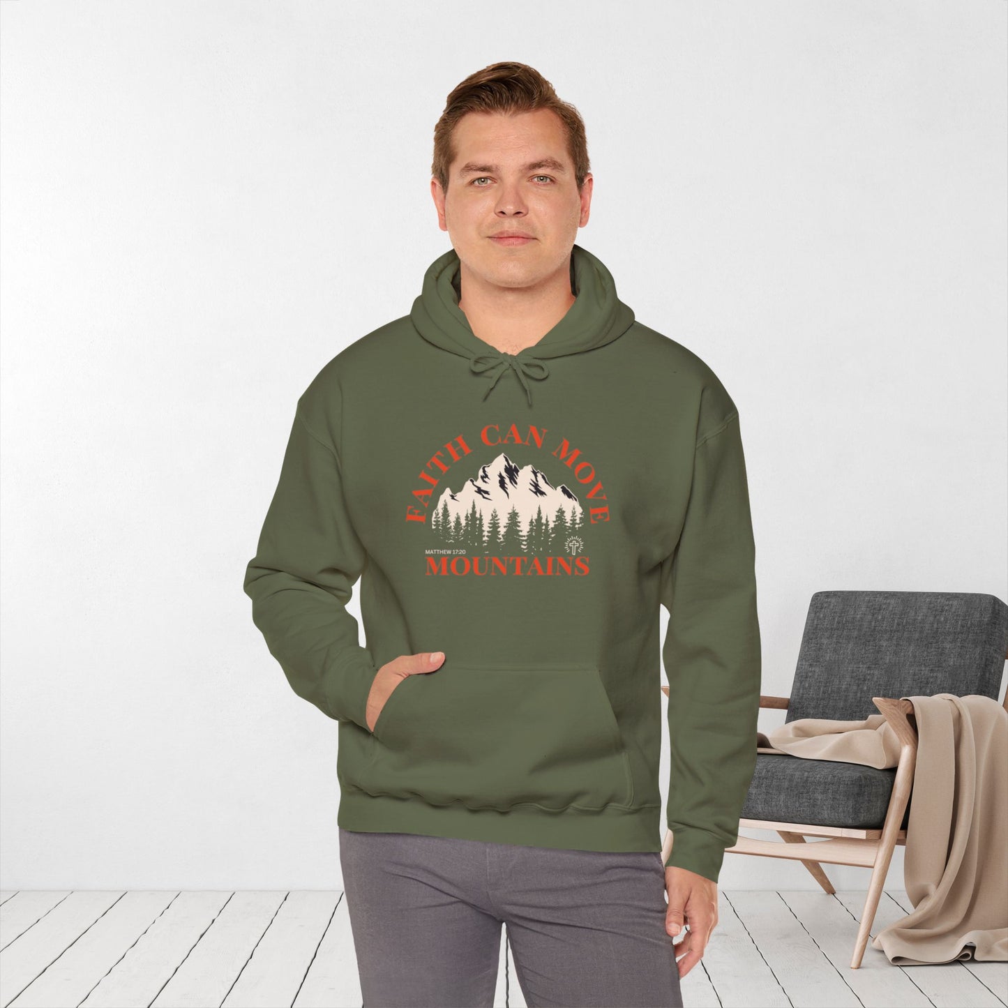 Faith Can Move Mountains Hoodie - Matthew 17:20 Bible Verse Hoodie