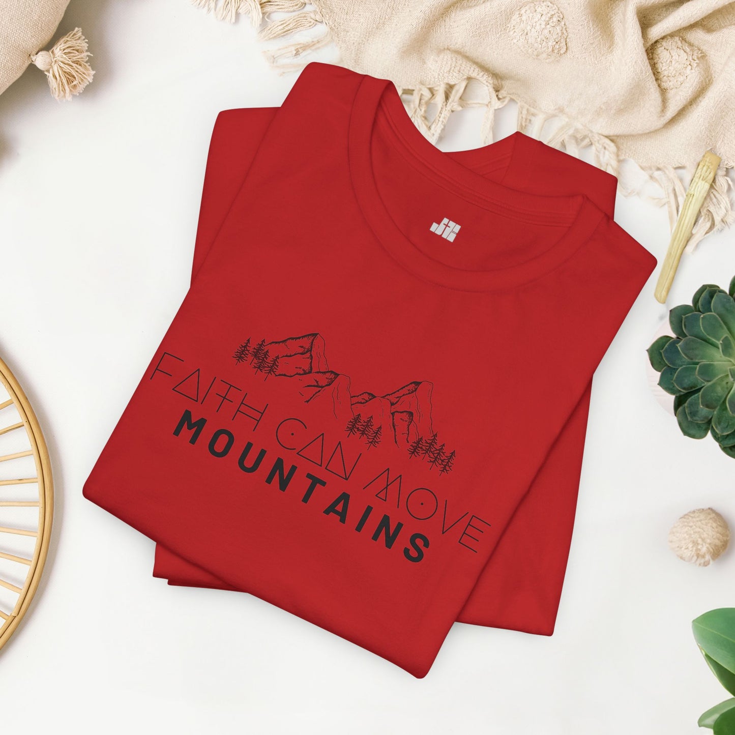 Faith Can Move Mountains Soft Cotton Tee - Matthew 17:20 Bible Verse Shirt