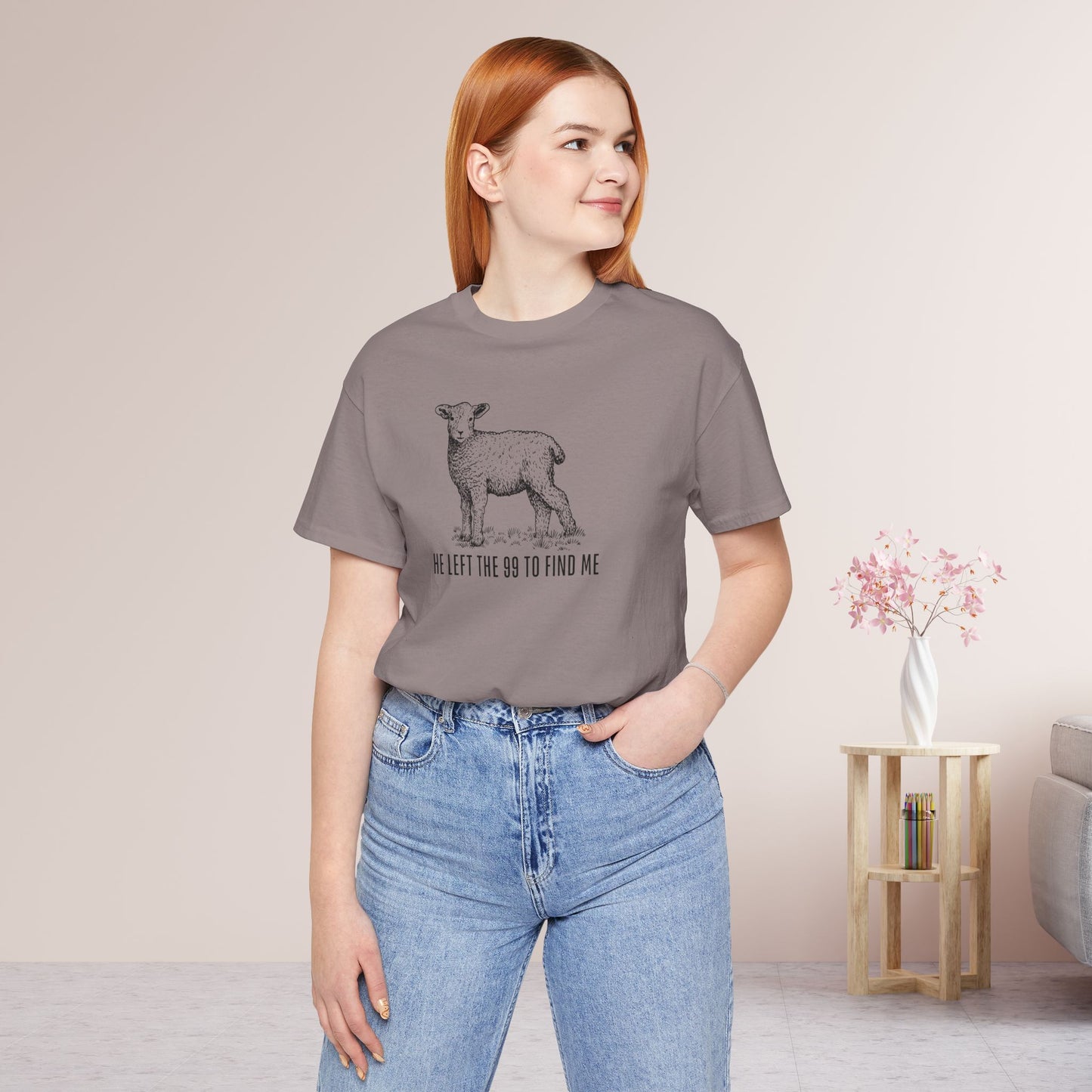 He Left the 99 to Find Me Soft Cotton Tee - Christian Shirt