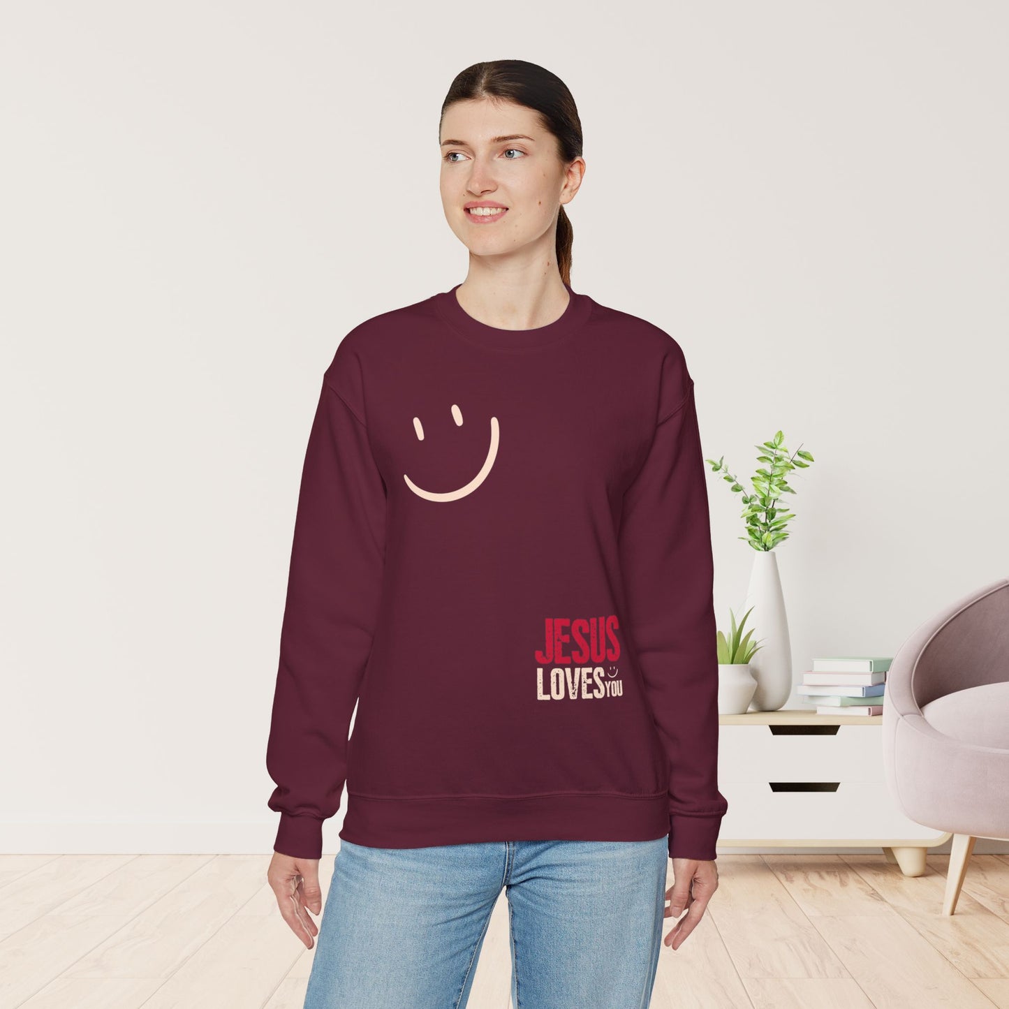 Unisex Jesus Loves You Christian Sweatshirt