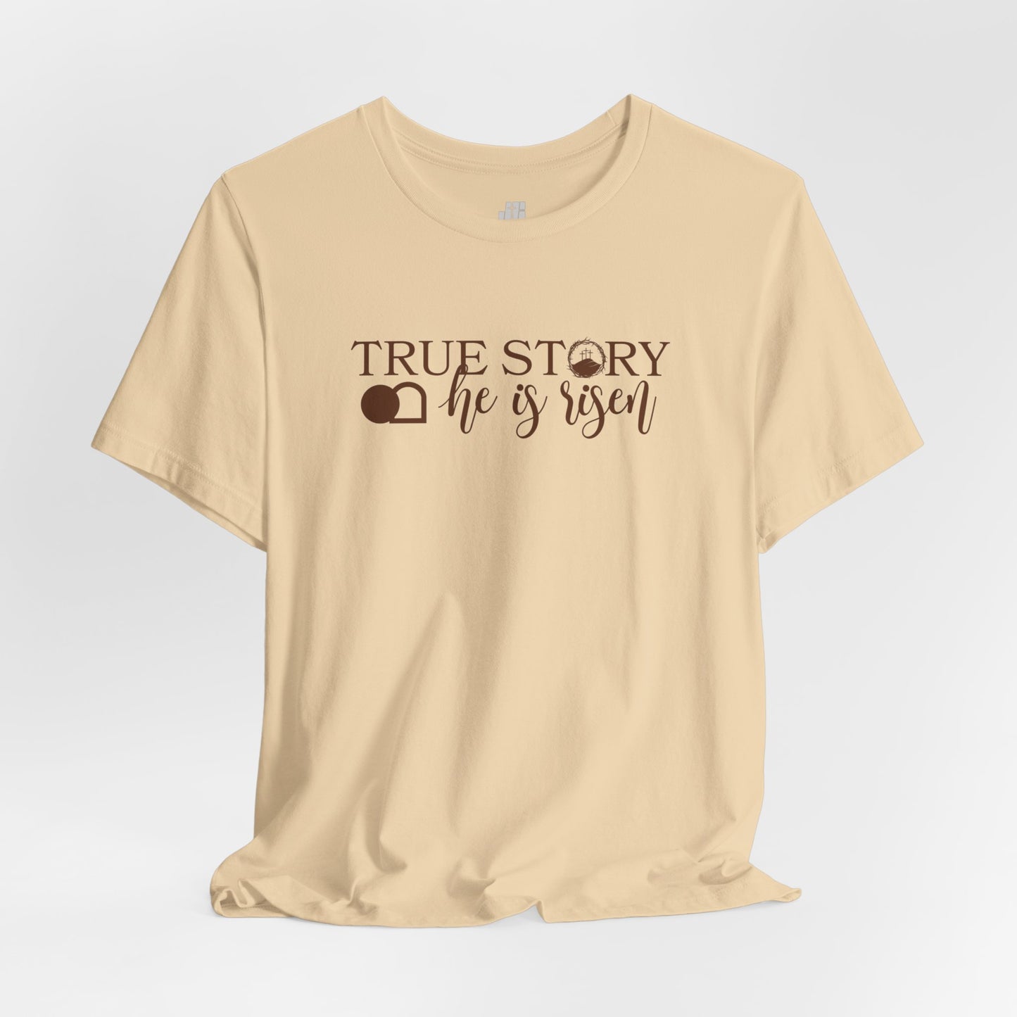 True Story He is Risen Christian Soft Cotton Tee - Easter Shirt for Christians