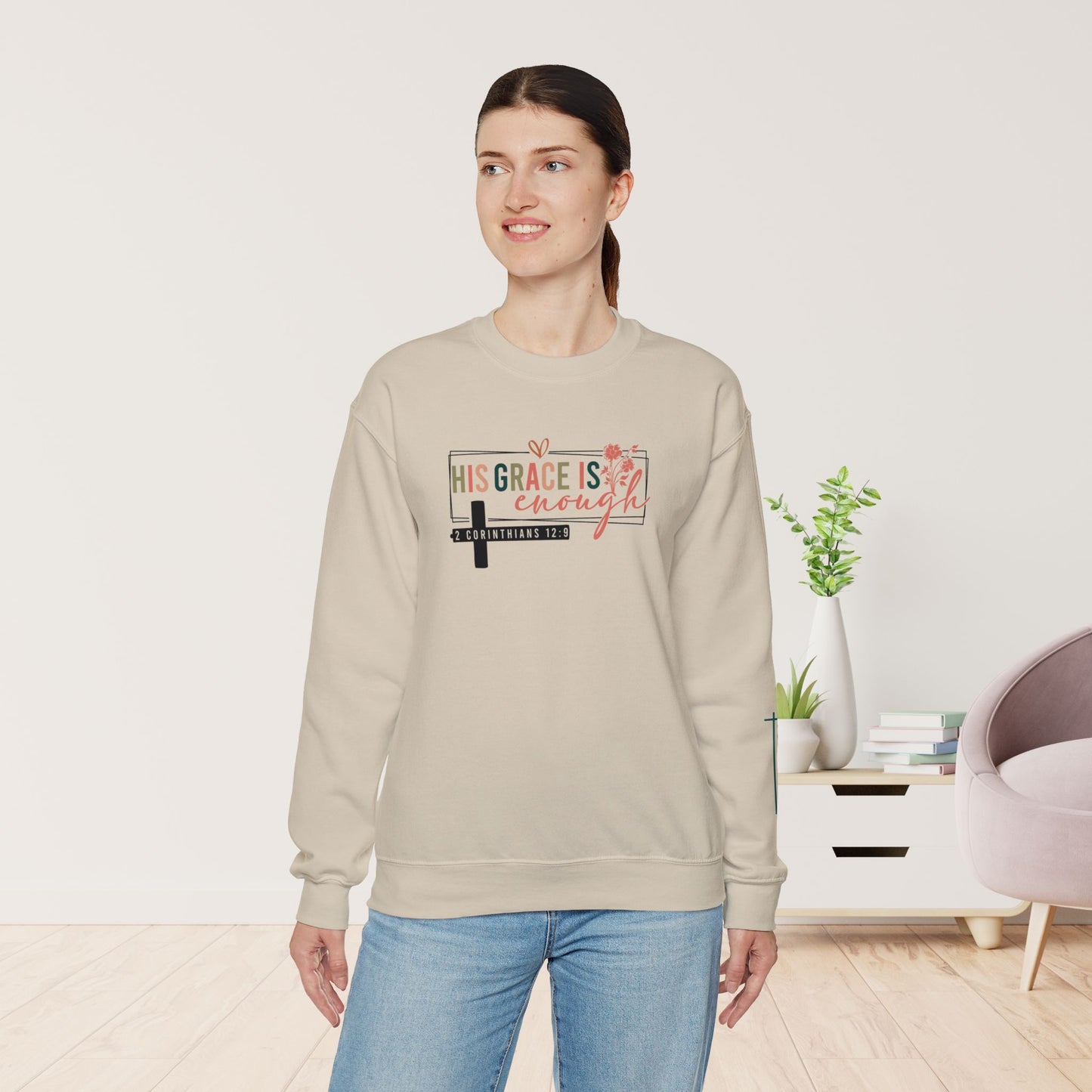 His Grace is Enough Bible Verse Sweatshirt