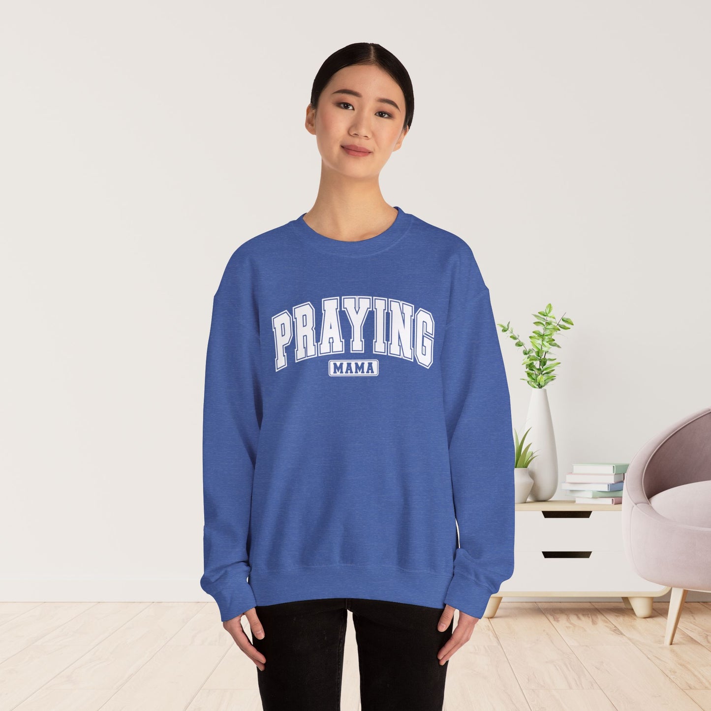 Praying Mama Sweatshirt - Christian Mom Crewneck Pullover