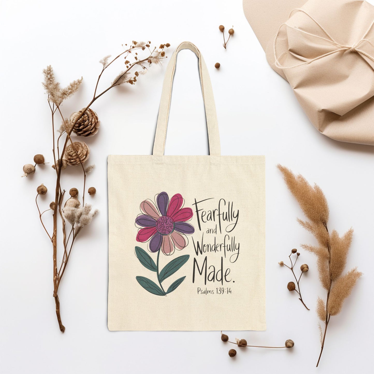 Fearfully and Wonderfully Made Canvas Tote Bag