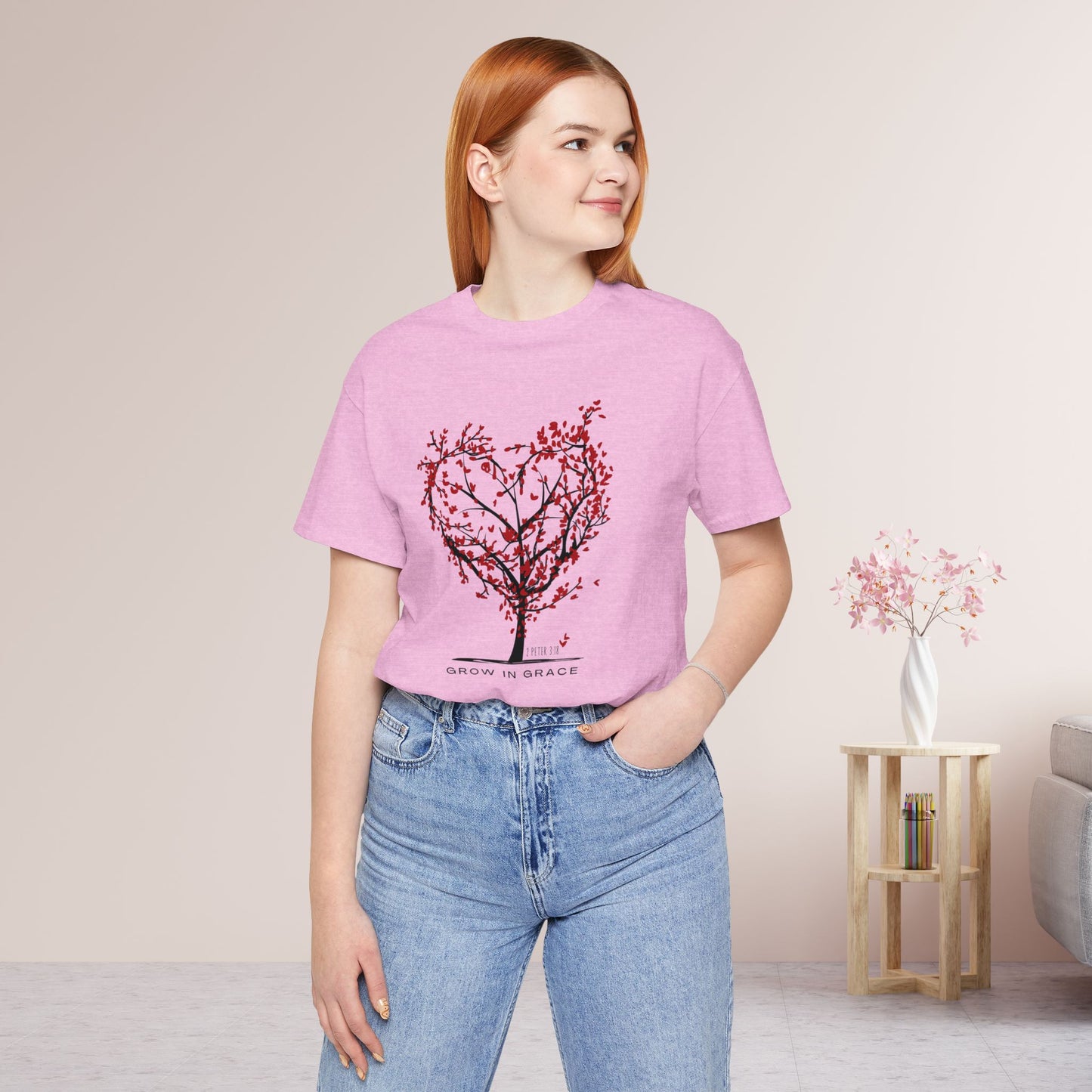 Grow in Grace Bible Verse Soft Cotton Tee