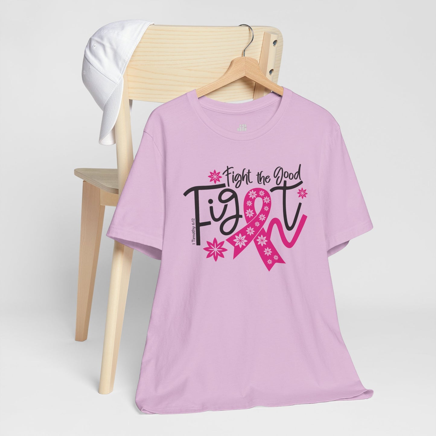 Fight The Good Fight Soft Cotton Tee - Christian Cancer Awareness Shirt