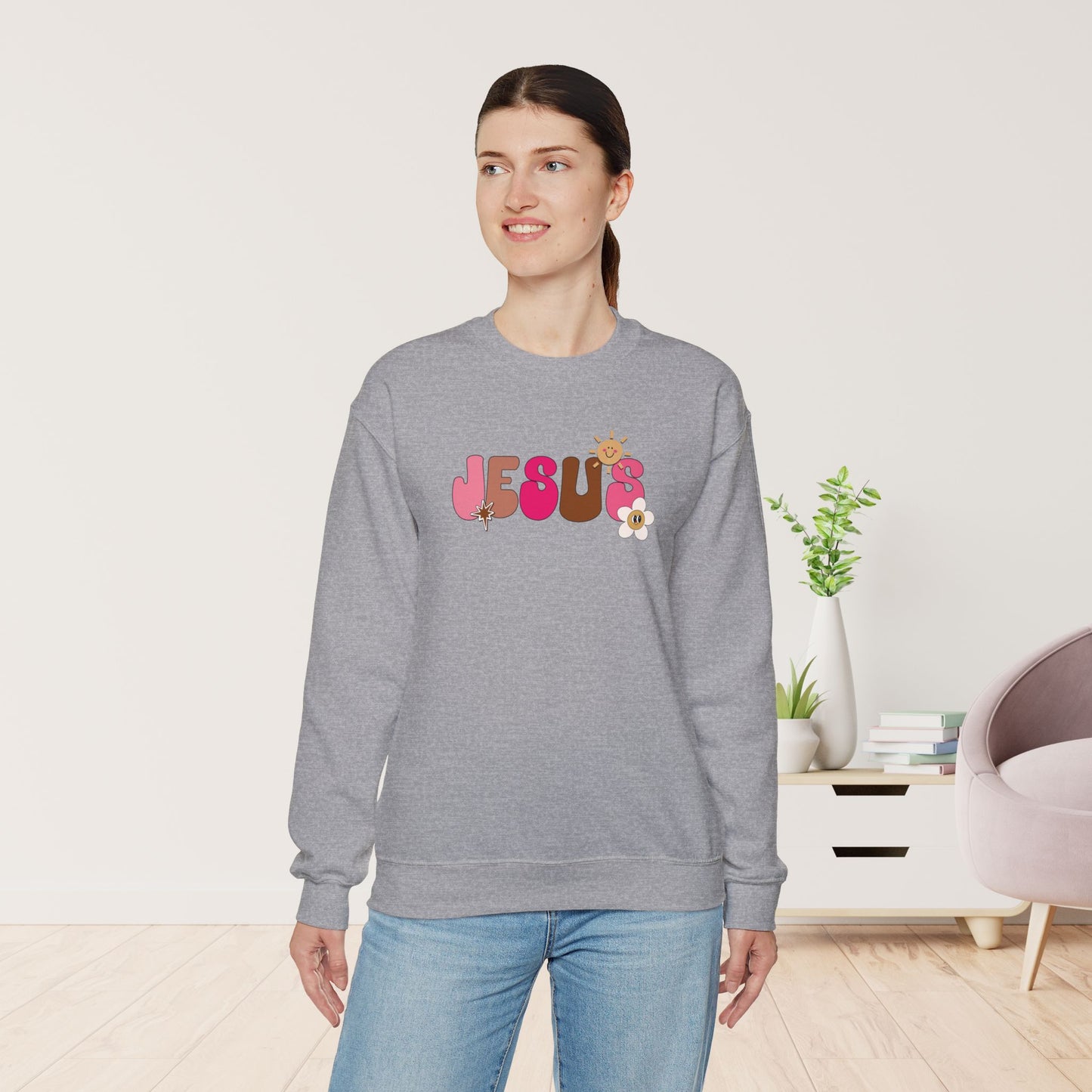 Pink Jesus is the Way John 14:6 Bible Verse Christian Sweatshirt