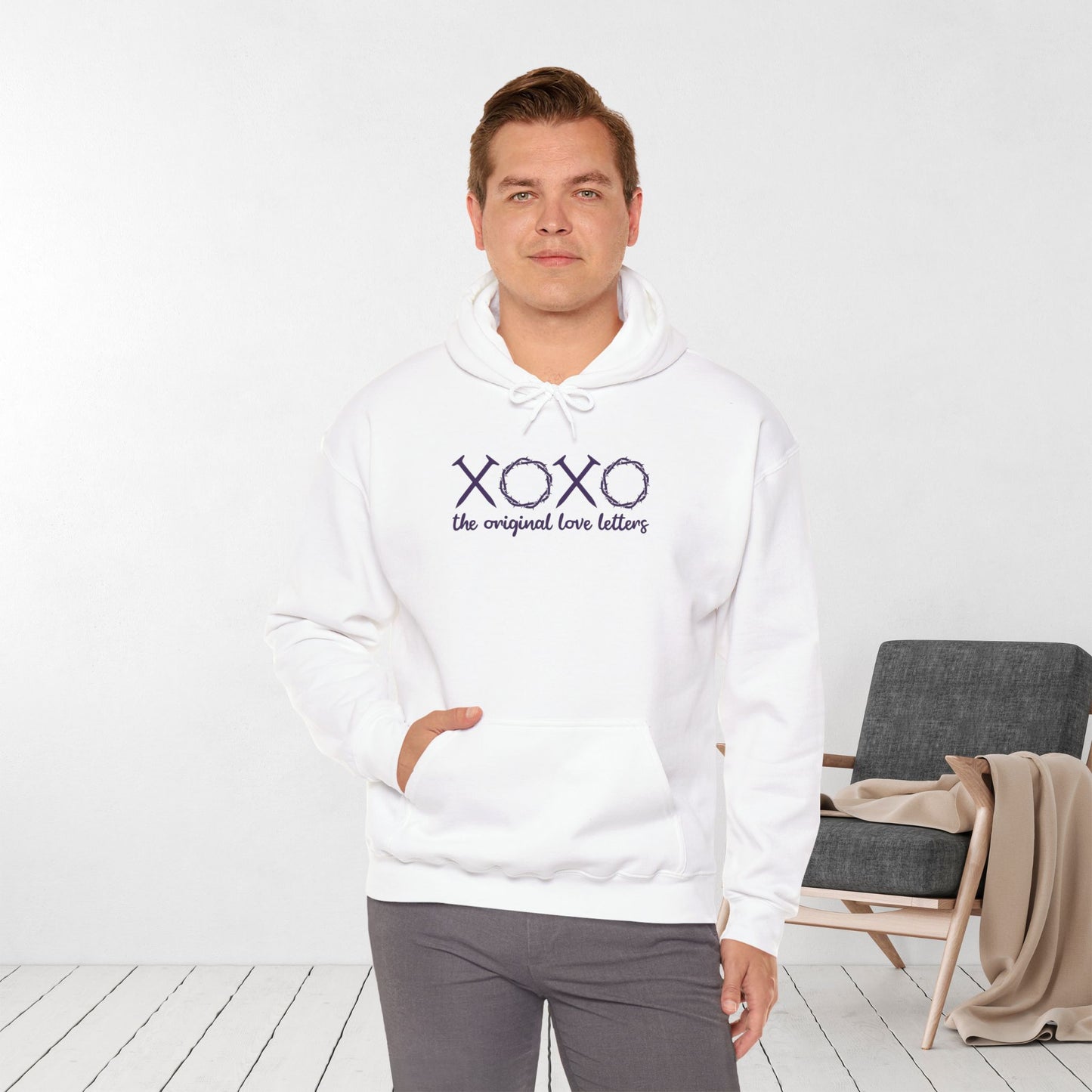 XOXO The Original Love Letters Bible Verse Romans 5:8 Hoodie