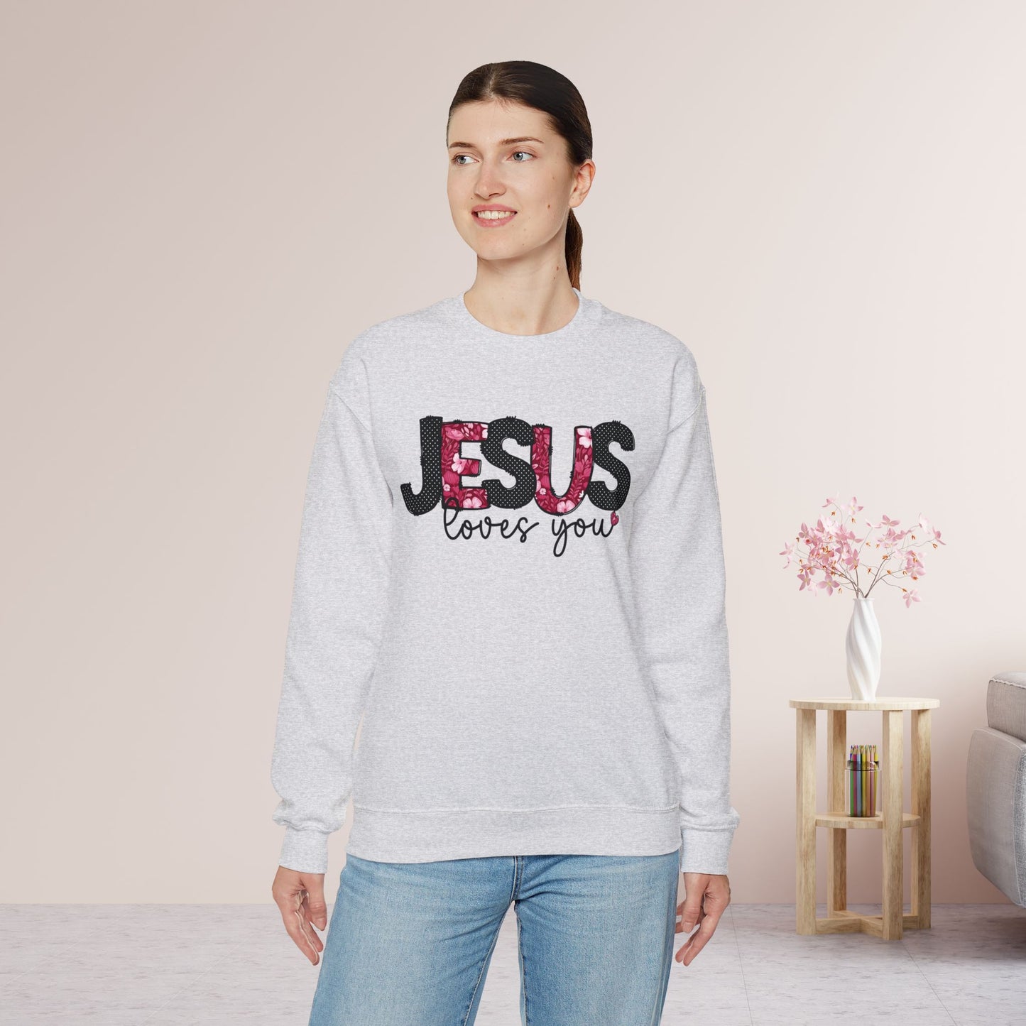 Jesus Loves You Sweatshirt - Christian Crewneck Pullover