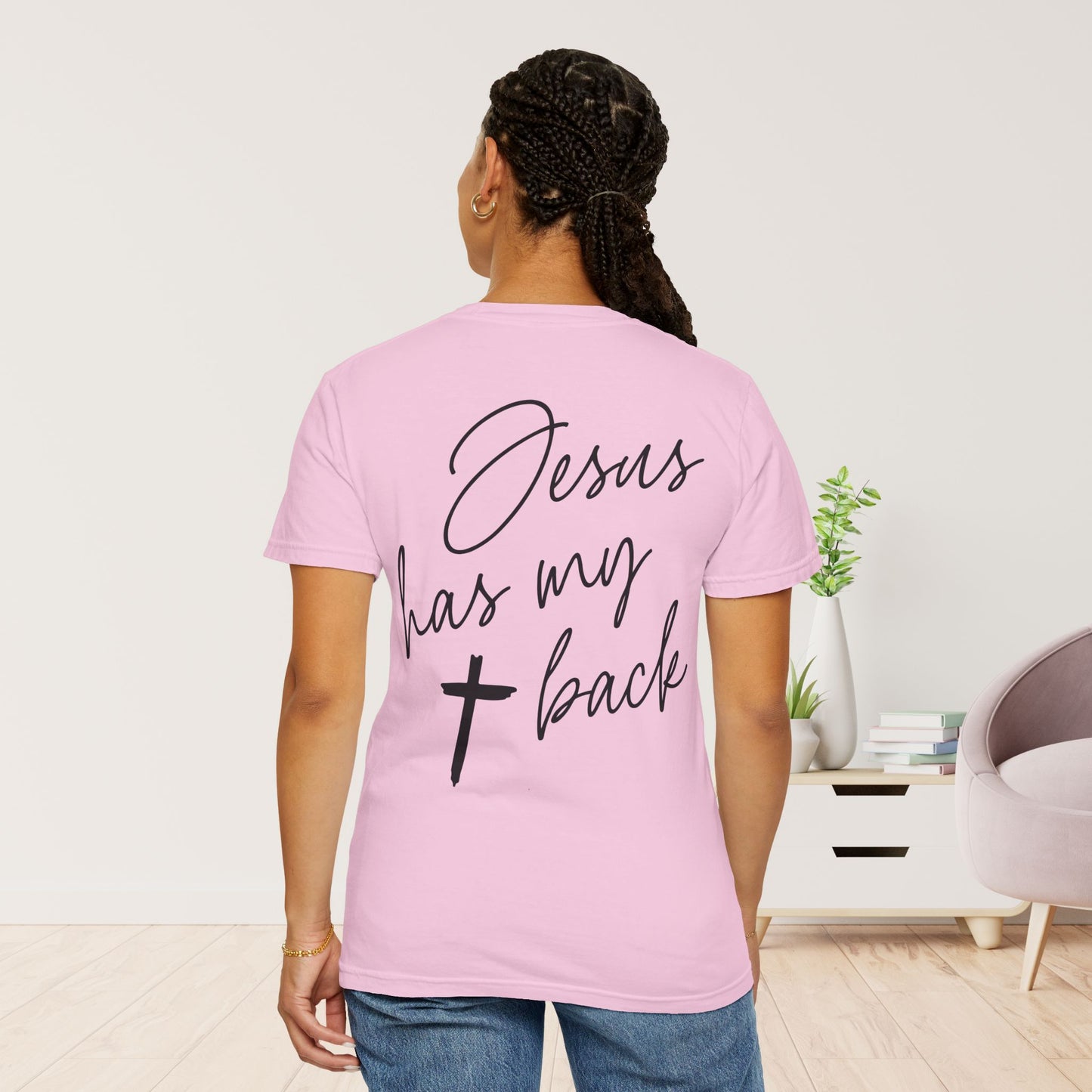 Comfort Colors Jesus Has My Back Christian Tee