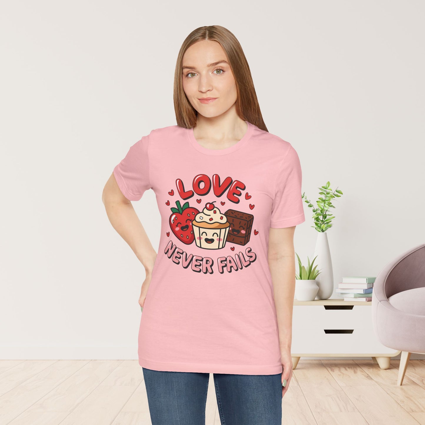 Love Never Fails Soft Cotton Tee - Christian Shirt