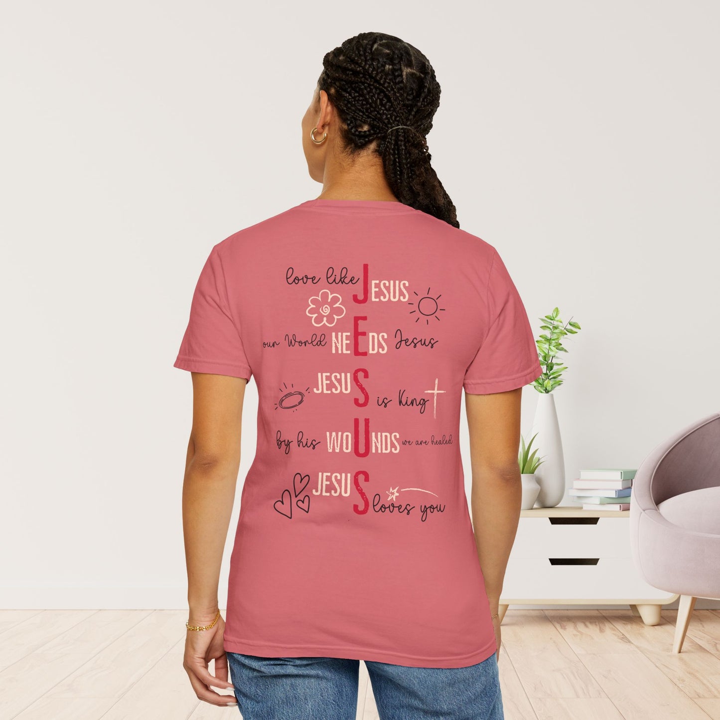 Women's Comfort Colors Jesus Doddle Drawing Shirt