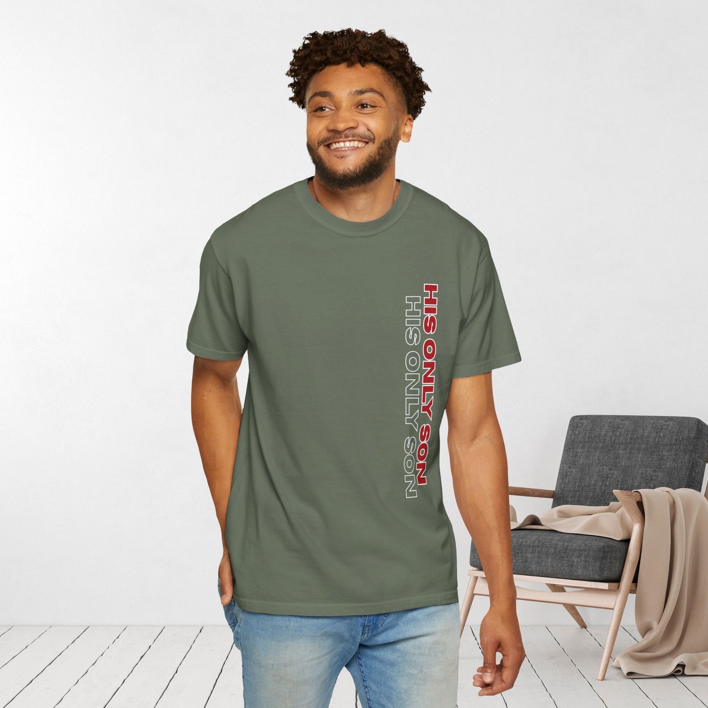 Comfort Colors Men's Bible Verse Shirt John 3:16