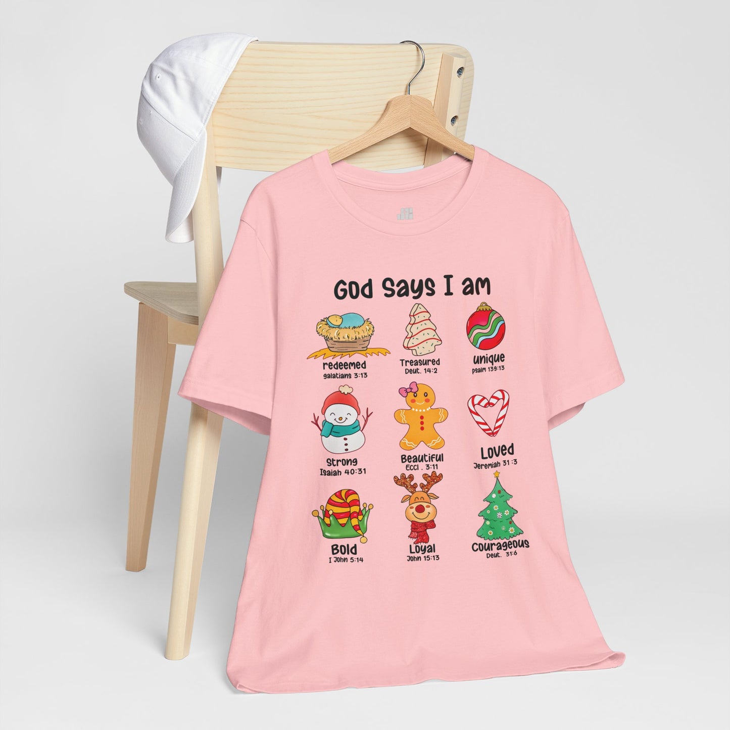 God Says I Am... Soft Cotton Tee - Christian Christmas Shirt