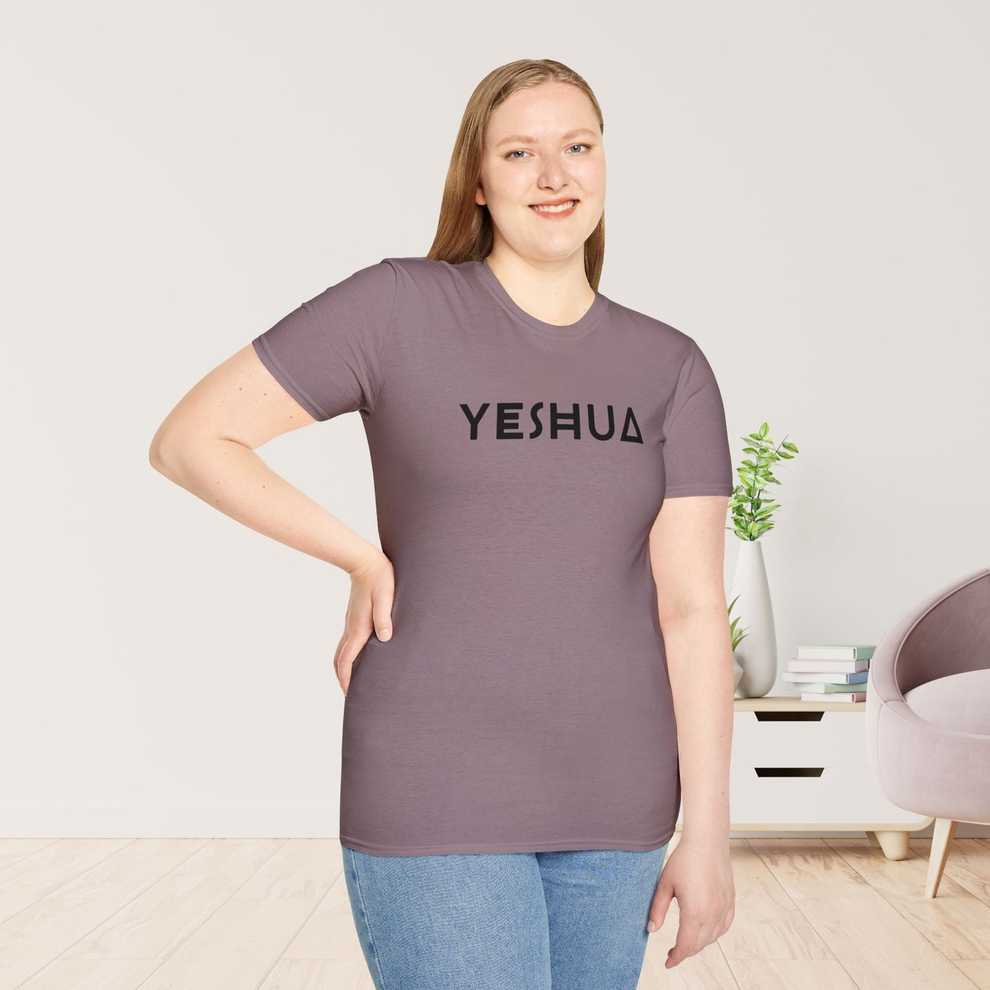 Unisex YESHUA Softstyle T-shirt -  Minimalist Christian Shirt