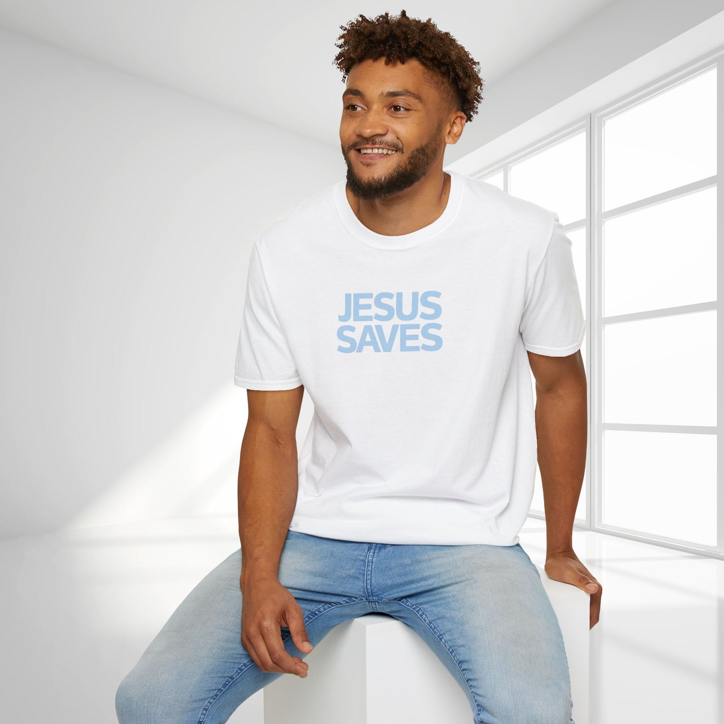 Jesus Saves Softstyle T-shirt - Acts 4:12 Bible Verse Christian Tee