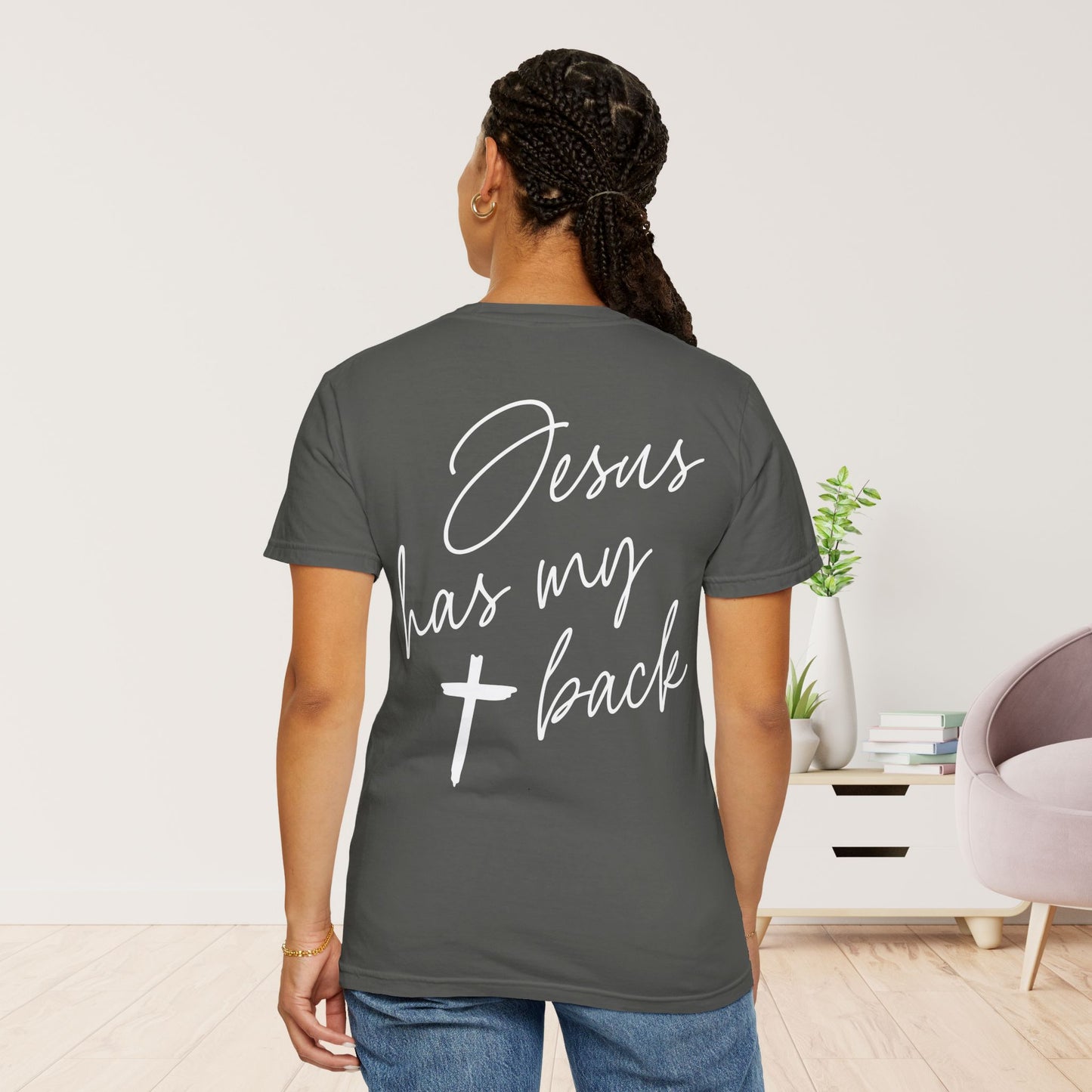 Comfort Colors Jesus Has My Back Christian Shirt