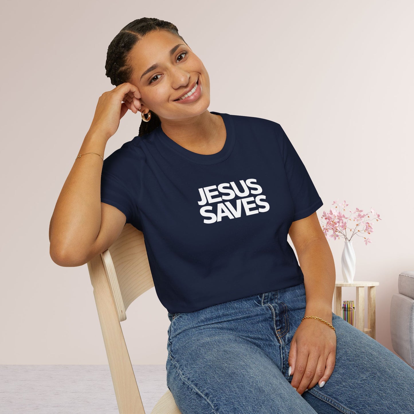 Unisex Jesus Saves Softstyle T-shirt - Acts 4:12 Bible Verse Christian T-shirt