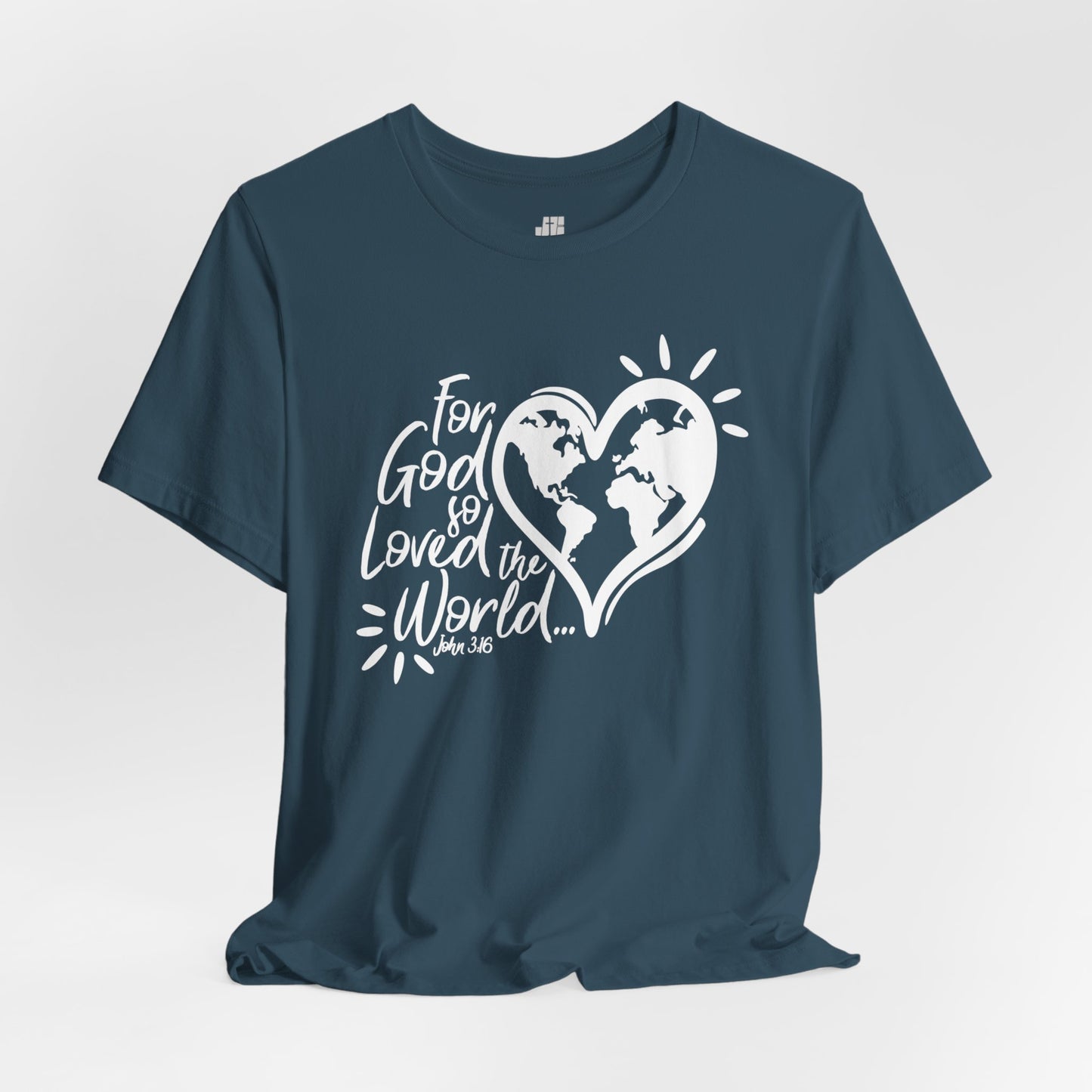 For God So Loved The World Soft Cotton Tee - John 3:16 Bible Verse Christian Tee