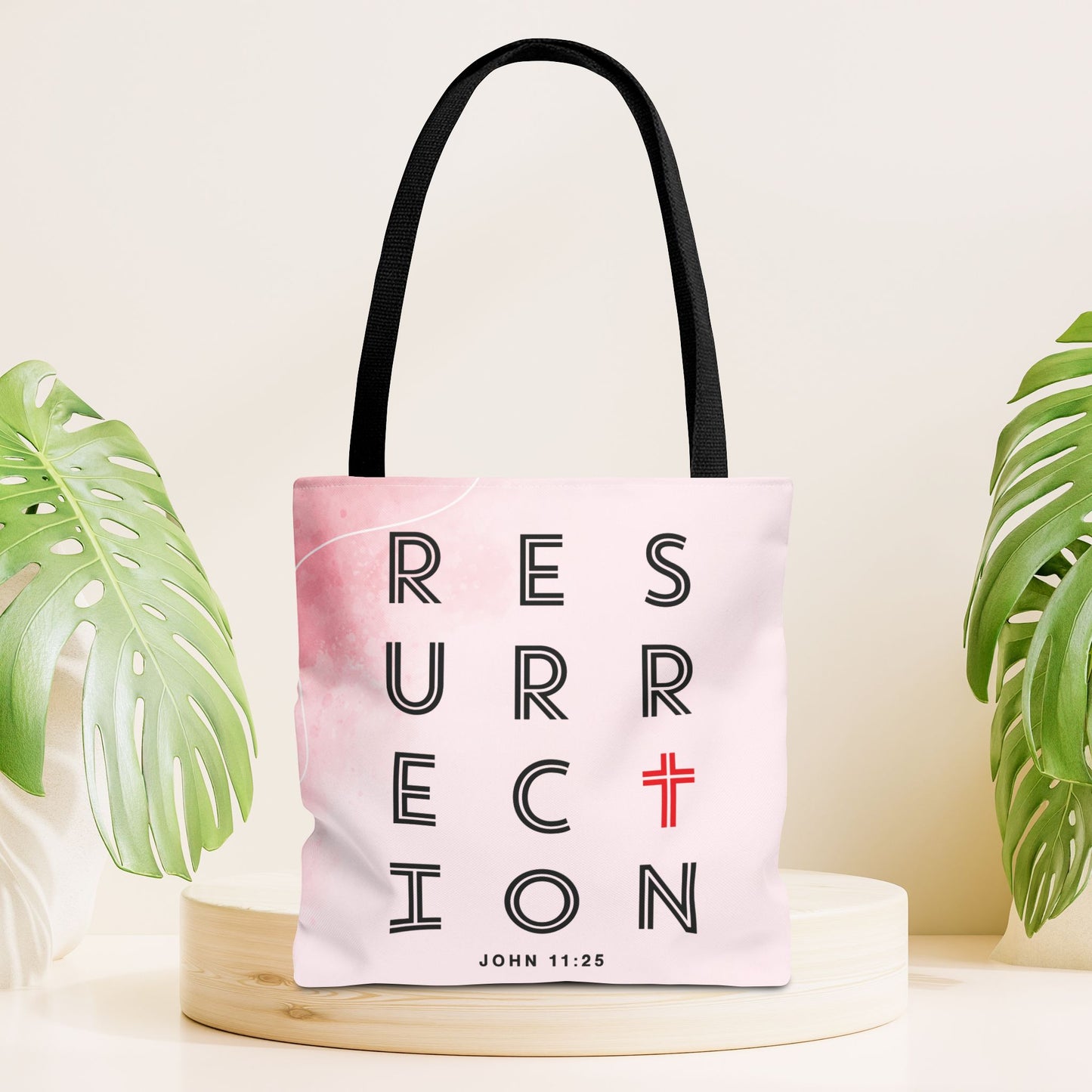 Resurrection John 11:25 Tote Bag - Christian Tote Bag