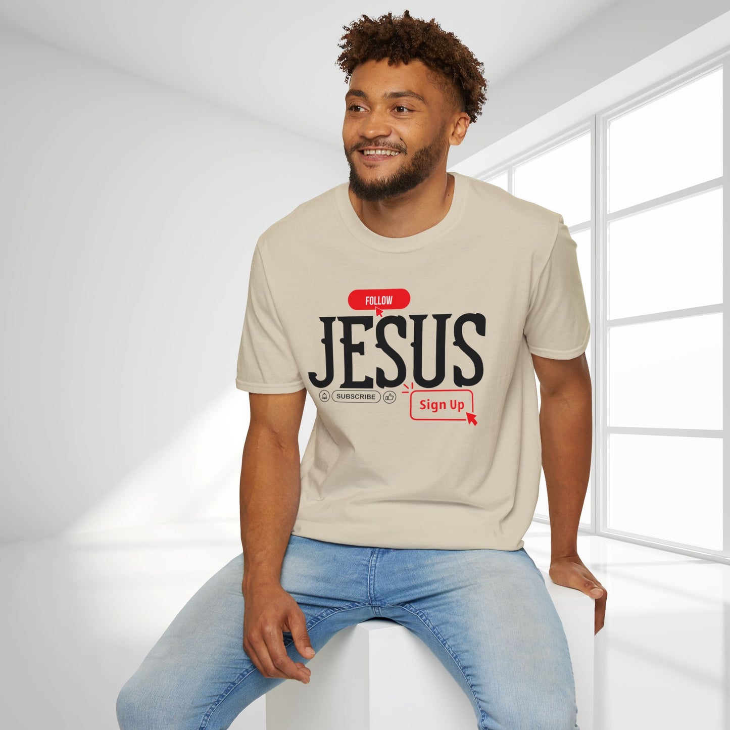 Unisex Follow Jesus Softstyle T-shirt - Trendy  Christian Tee