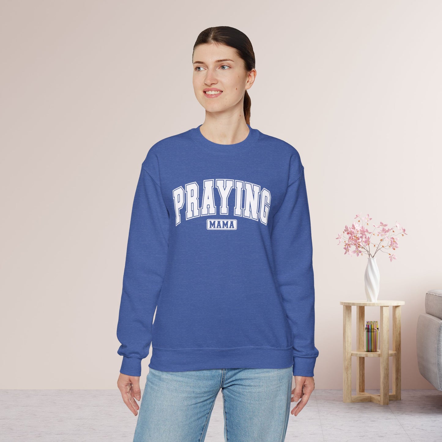 Praying Mama Sweatshirt - Christian Mom Crewneck Pullover