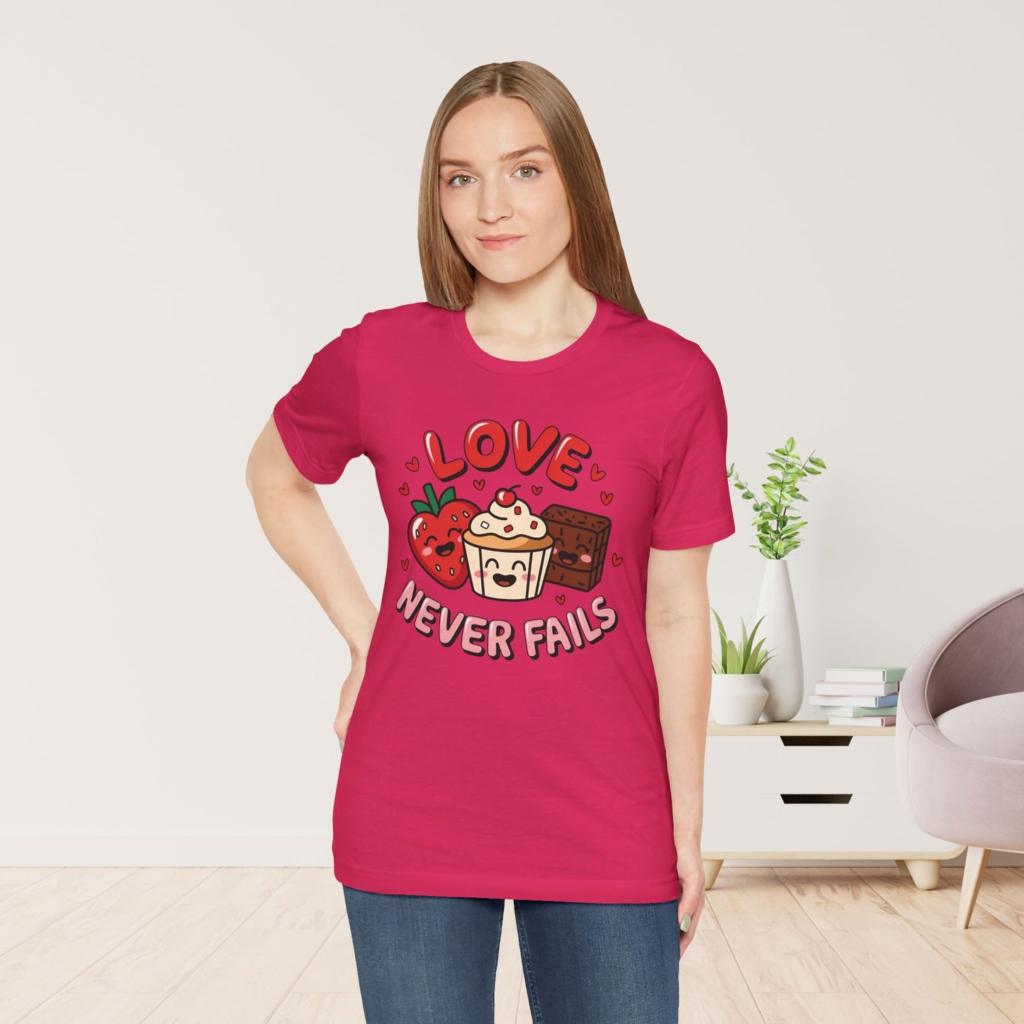 Love Never Fails Soft Cotton Tee - Christian Shirt