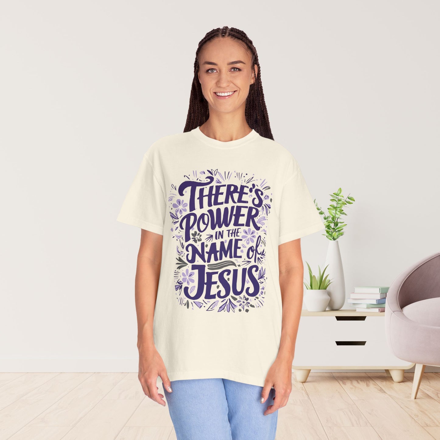 There's Power in the Name of Jesus Comfort Colors Shirt