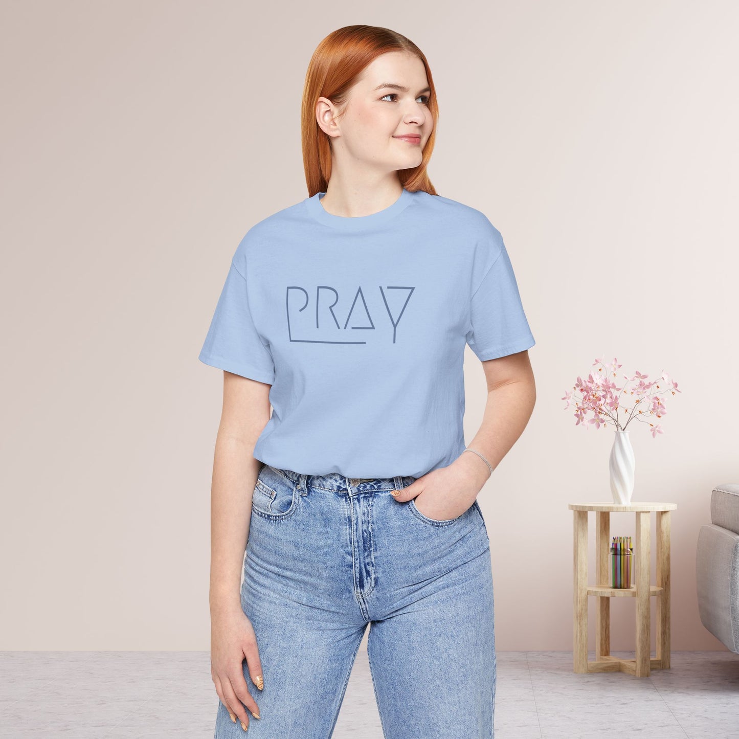 Minimalist Pray Soft Cotton Tee - Pray On It, Pray Over It, Pray Through It T-shirt