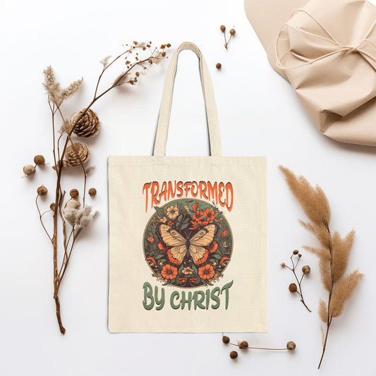 Transformed by Christ Canvas Tote Bag