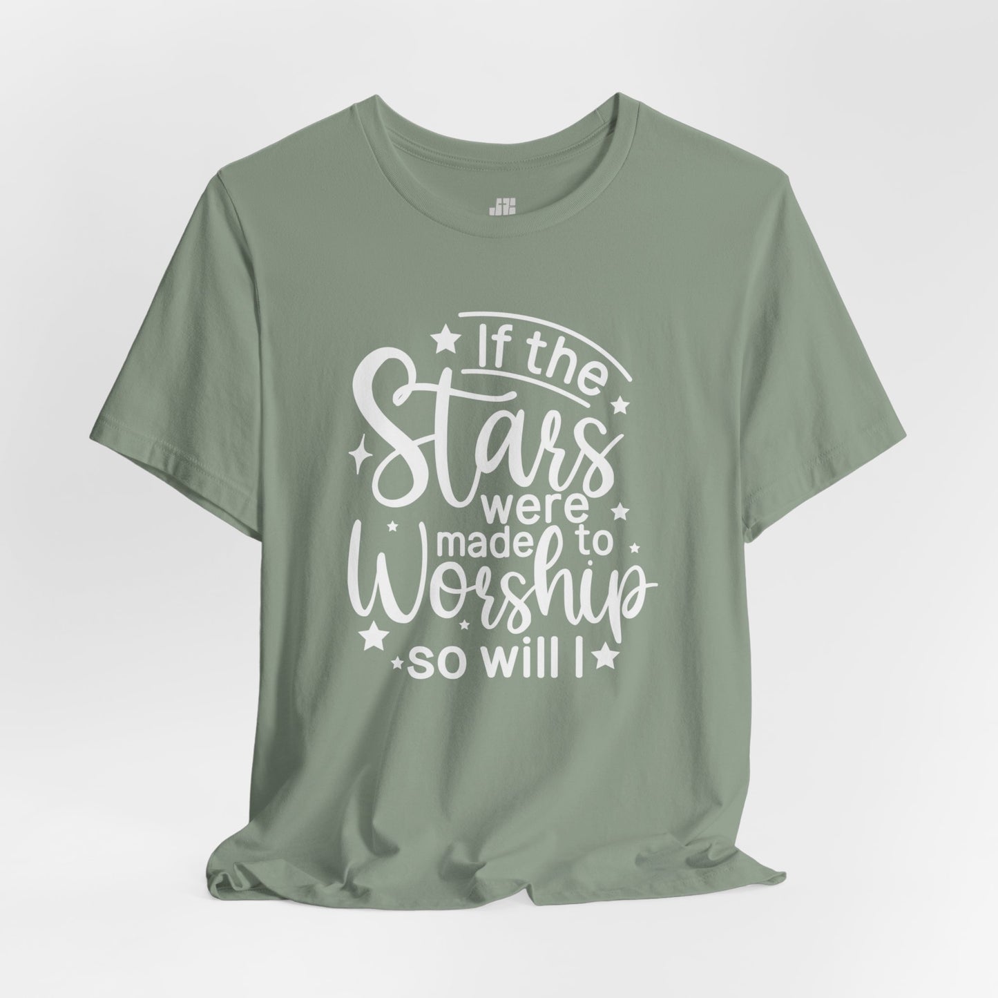 If The Stars Were Made To Worship So Will I Soft Cotton Tee - Christian Shirt