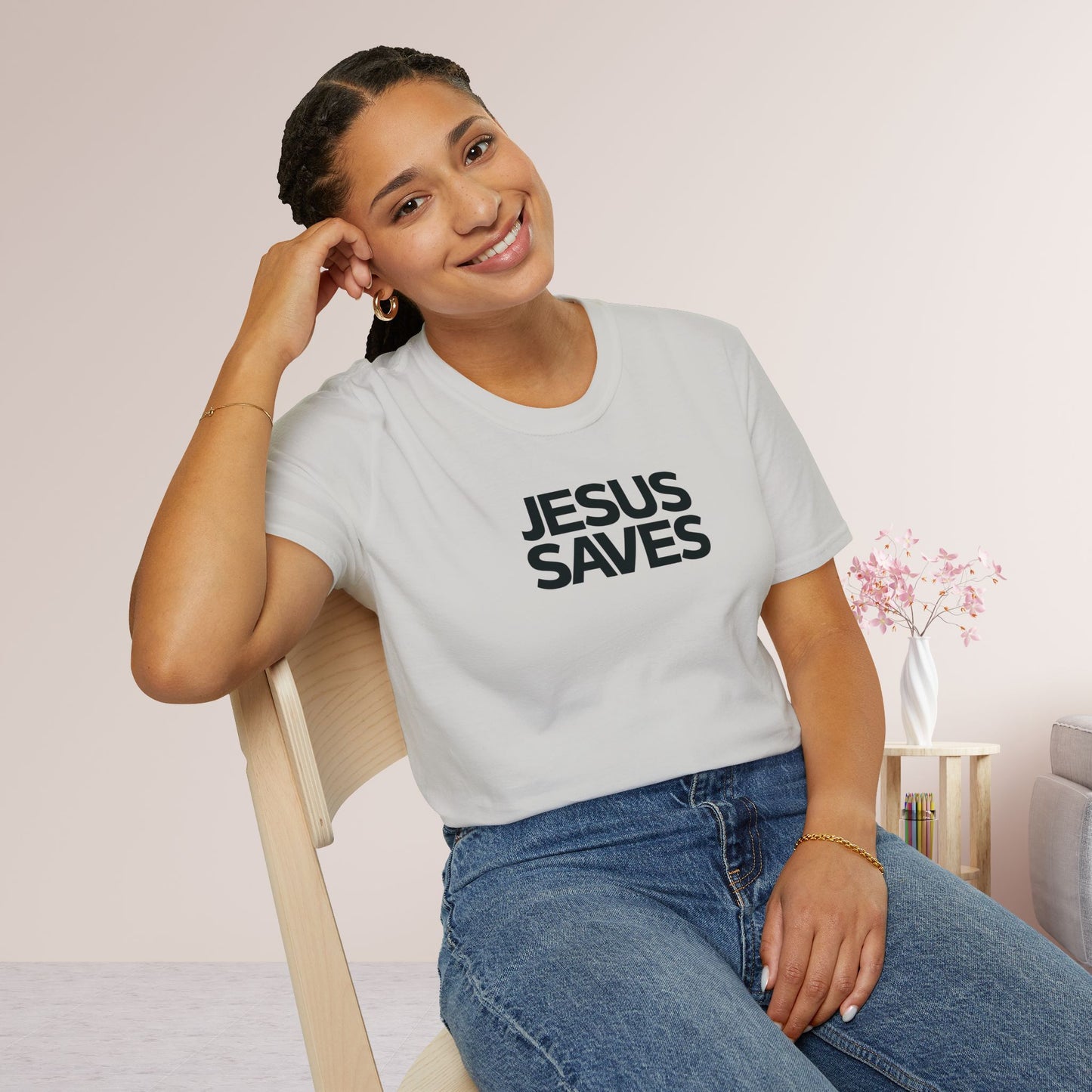 Unisex Jesus Saves Softstyle T-shirt - Acts 4:12 Bible Verse Christian Shirt