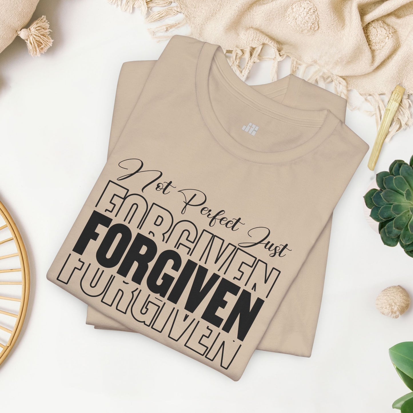 Not Perfect Just Forgiven Christian Soft Cotton Tee