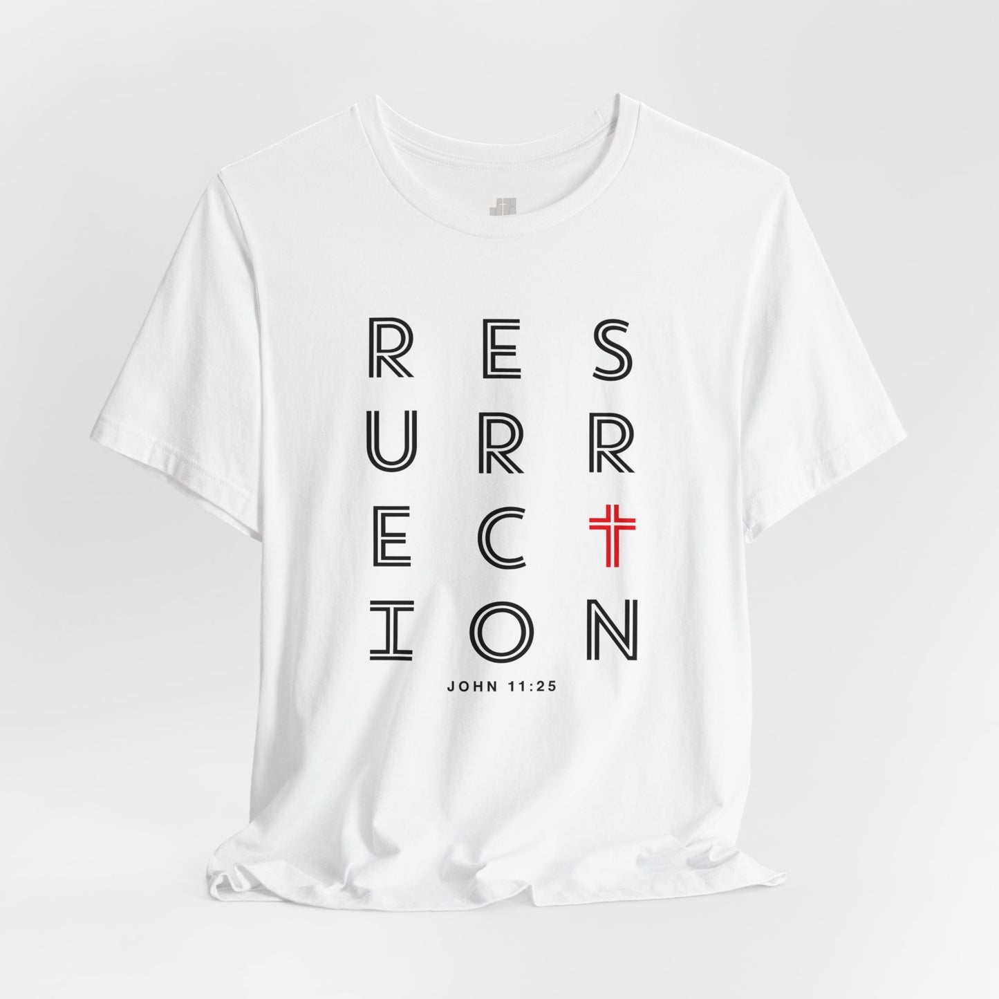 Resurrection Soft Cotton Tee - John 11:25 Bible Verse Christian Tee