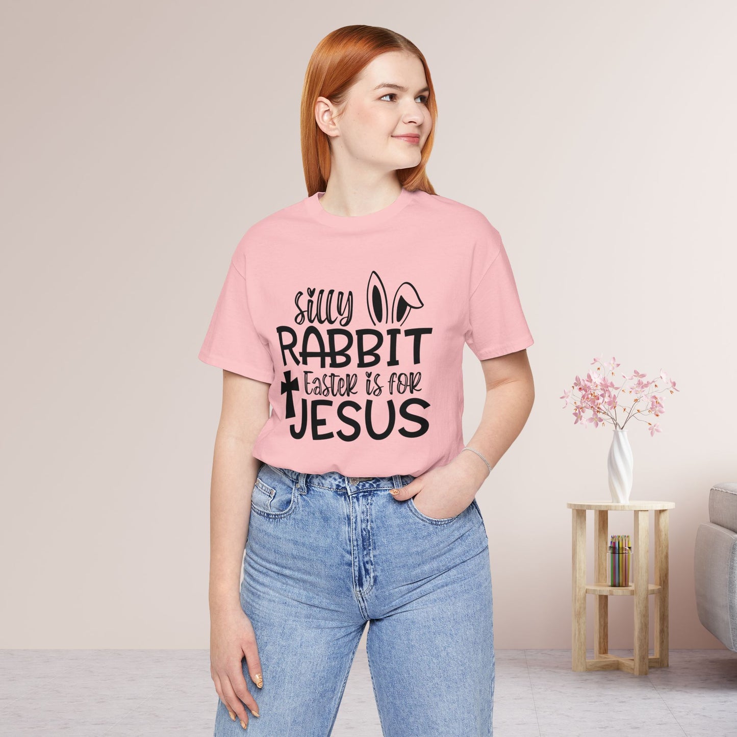 Silly Rabbit Easter is for Jesus Christian Soft Cotton Tee - Easter Shirt