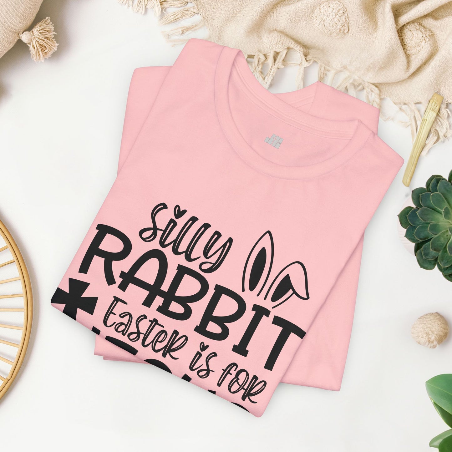 Silly Rabbit Easter is for Jesus Christian Soft Cotton Tee - Easter Shirt