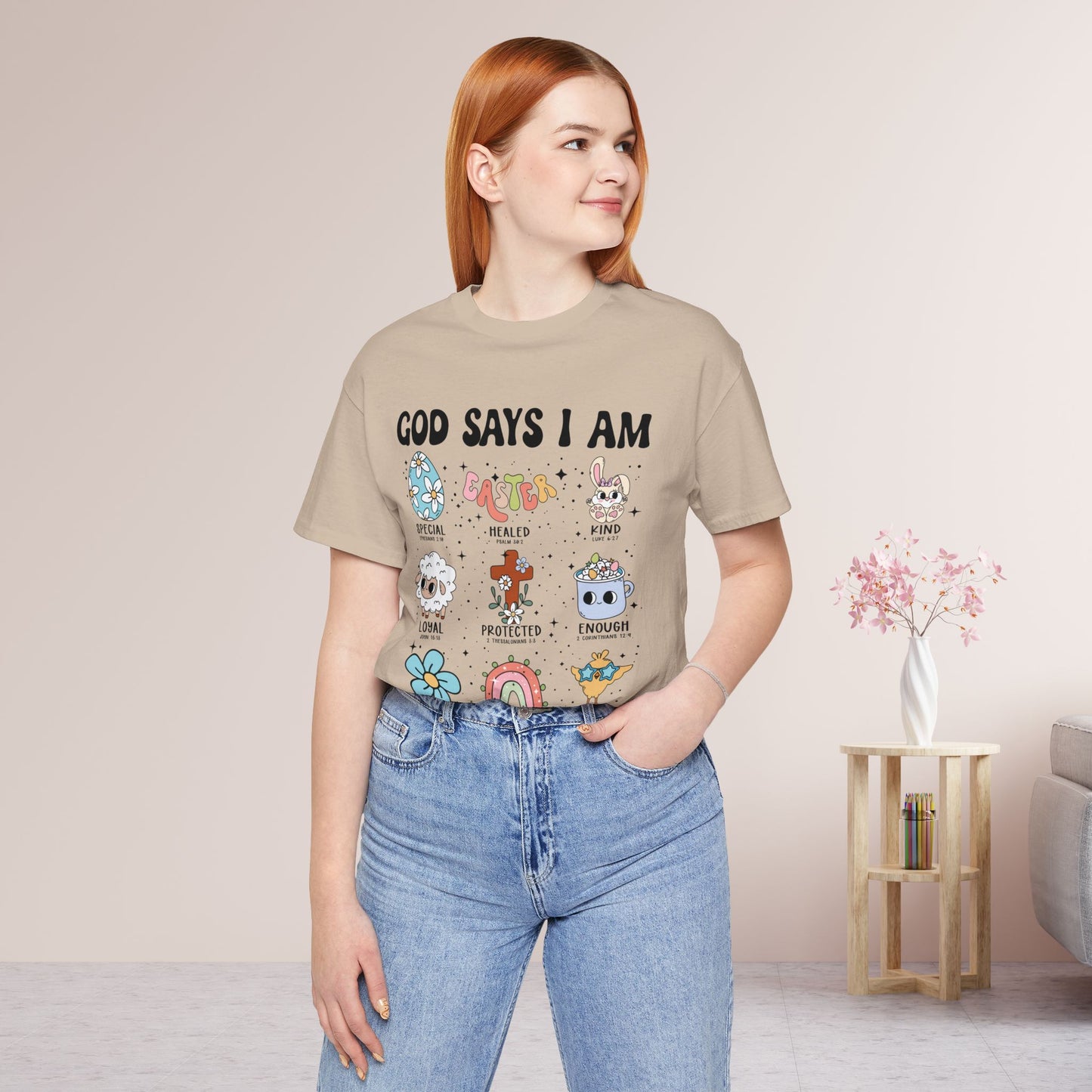 God Says I Am... Soft Cotton Tee - Christian Easter Tee