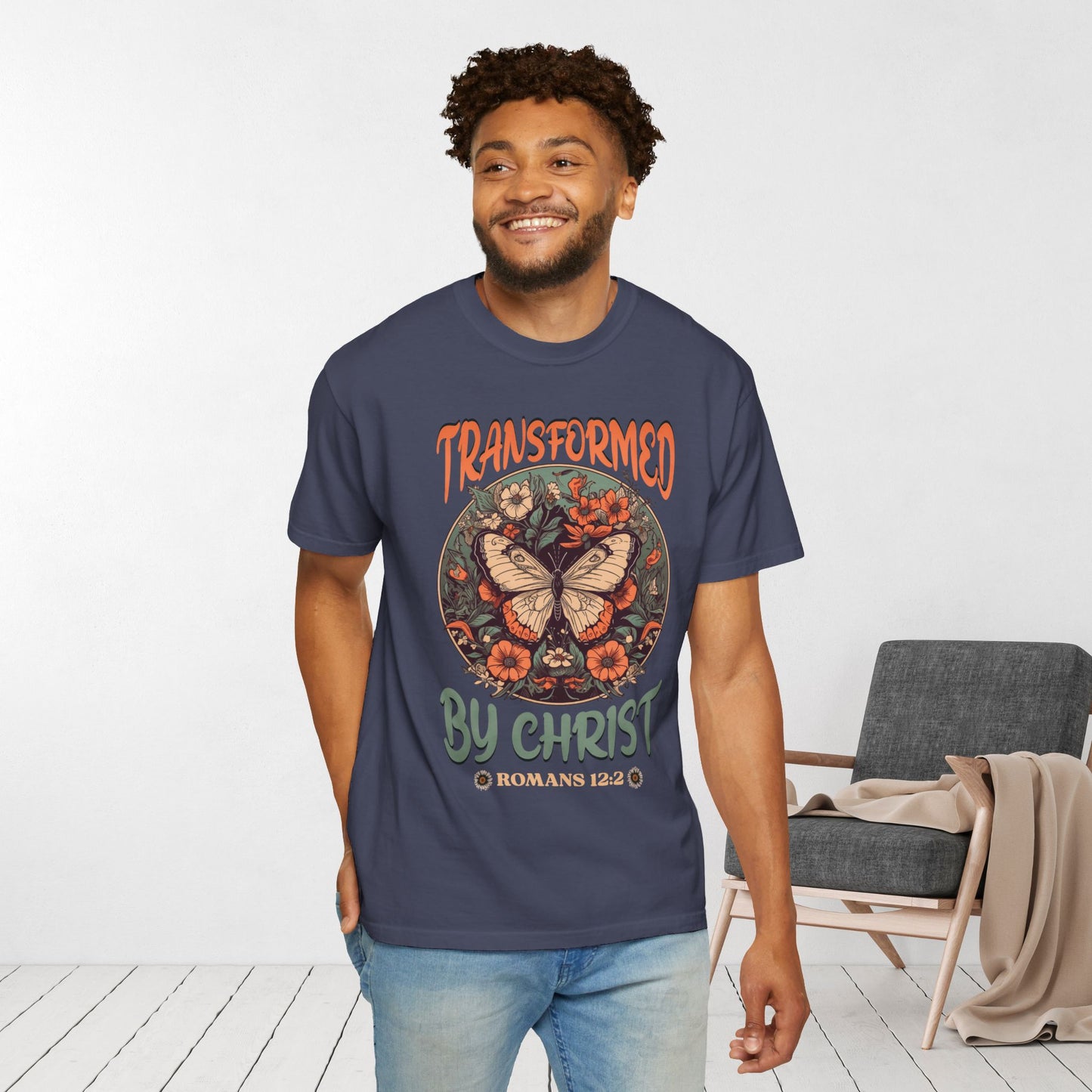 Transformed by Christ Comfort Colors Christian Shirt