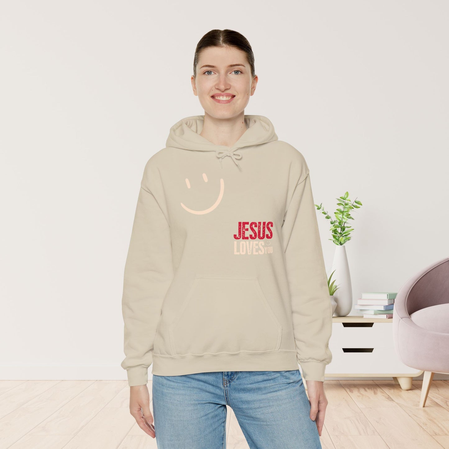 Trendy Jesus Loves You Unisex Hoodie