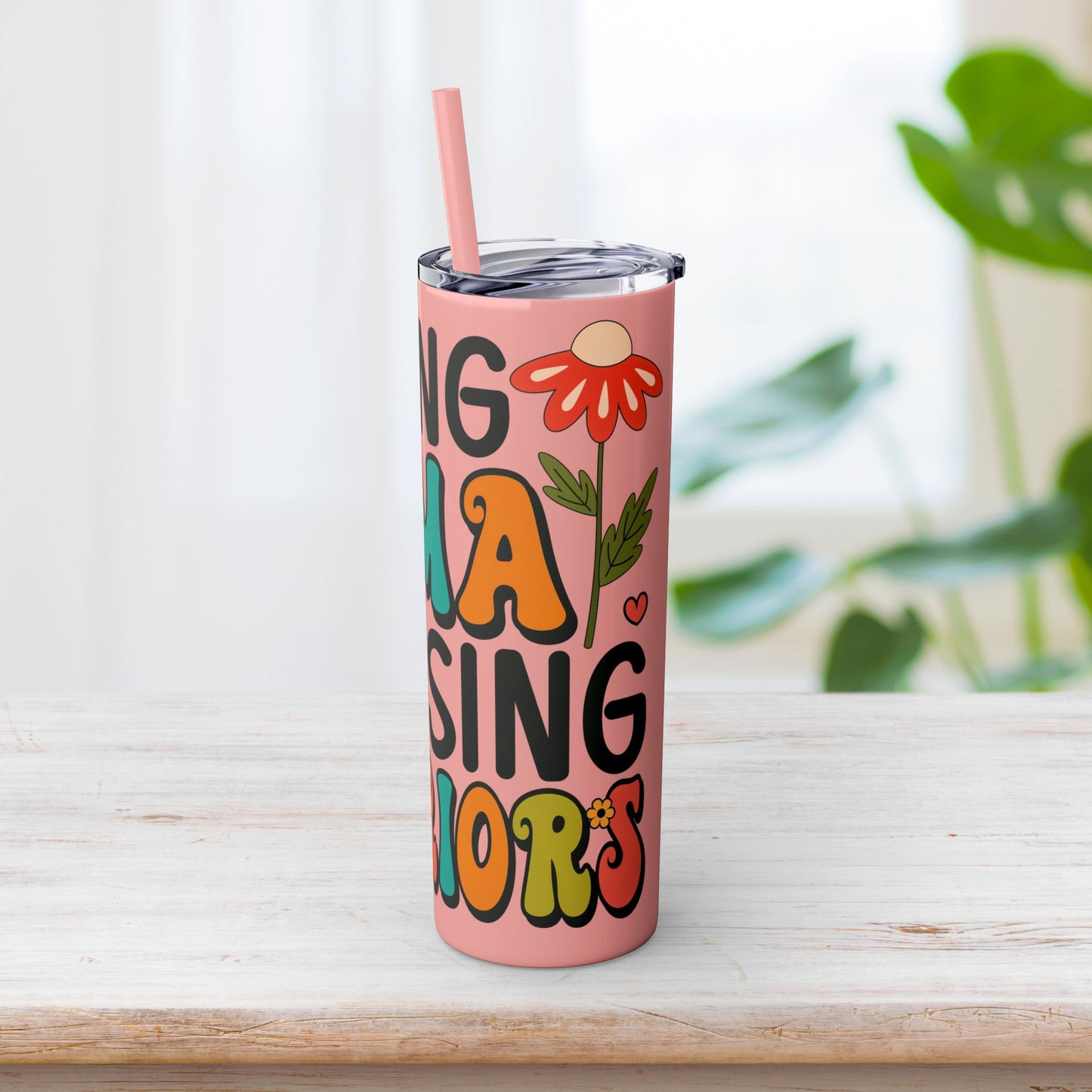 Praying Mama Raising Warriors Skinny Tumbler with Straw - 20oz