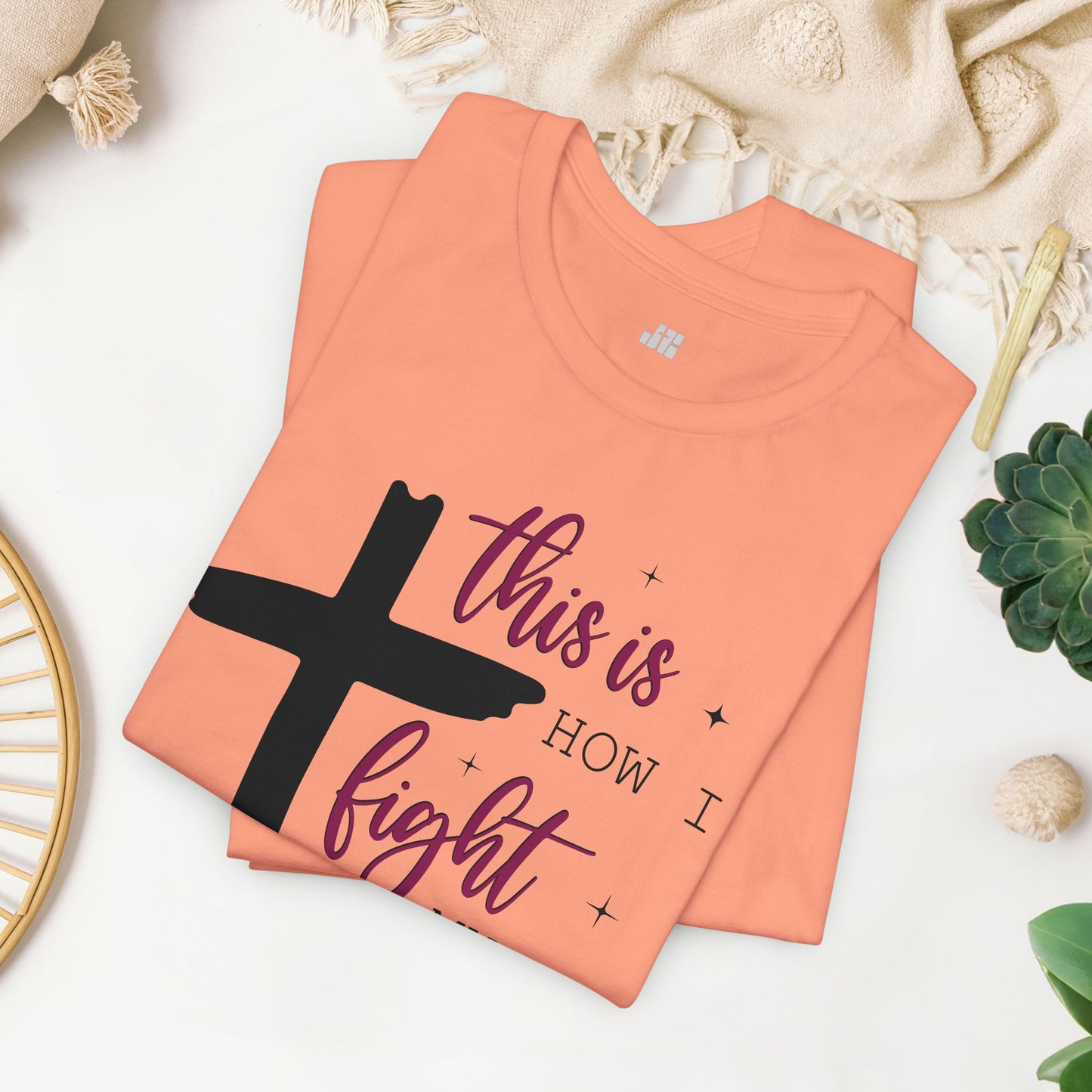 This is How I Fight My Battles Bible Verse Soft Cotton Tee - Christian T-shirt