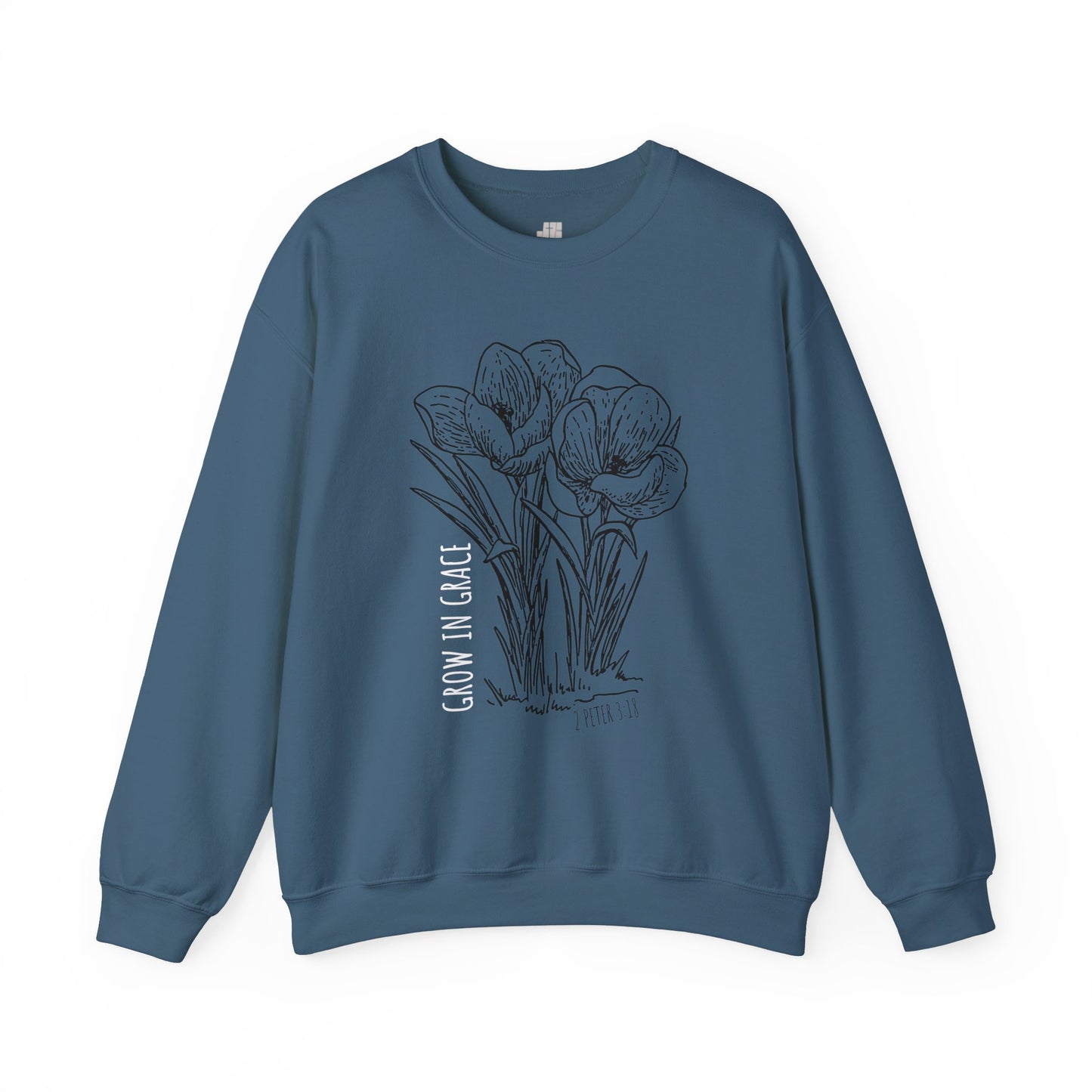 Spring Grow in Grace Sweatshirt - Bible Verse Crewneck Pullover