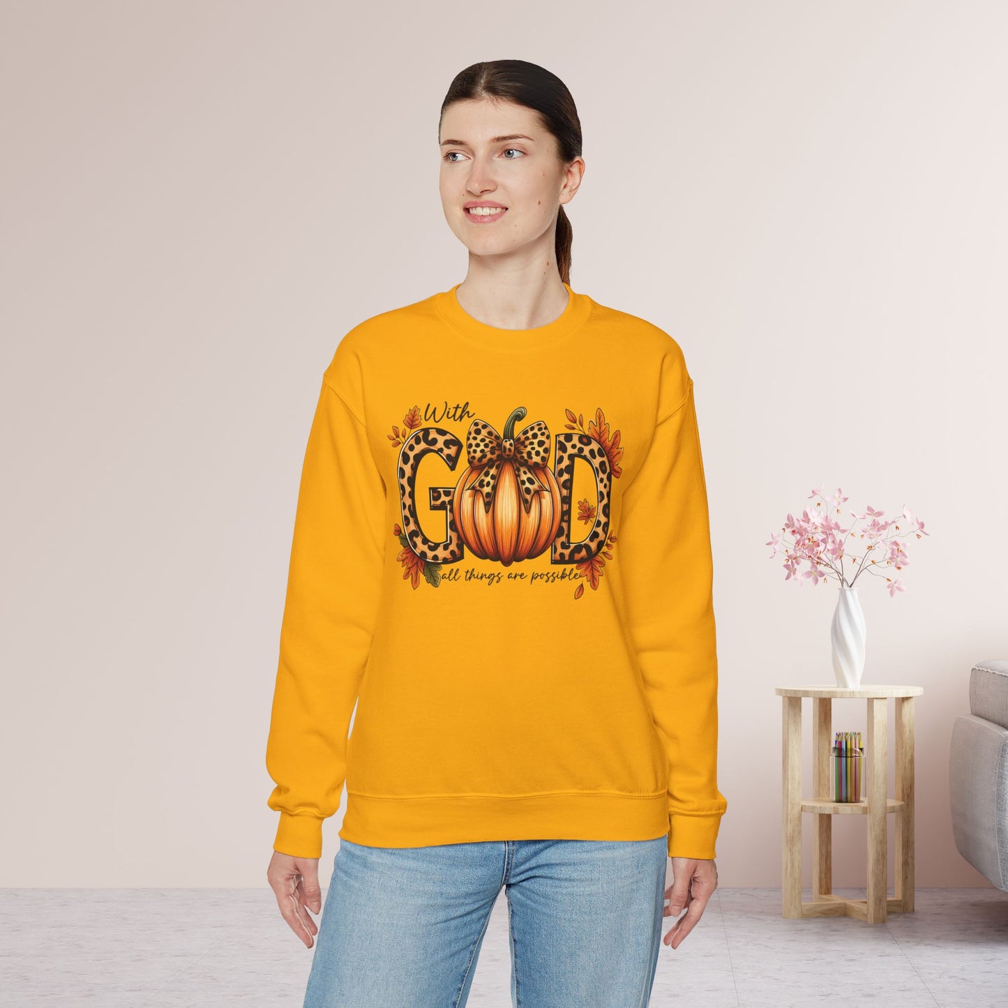 With God All Things Are Possible  Sweatshirt - Christian Crewneck Pullover