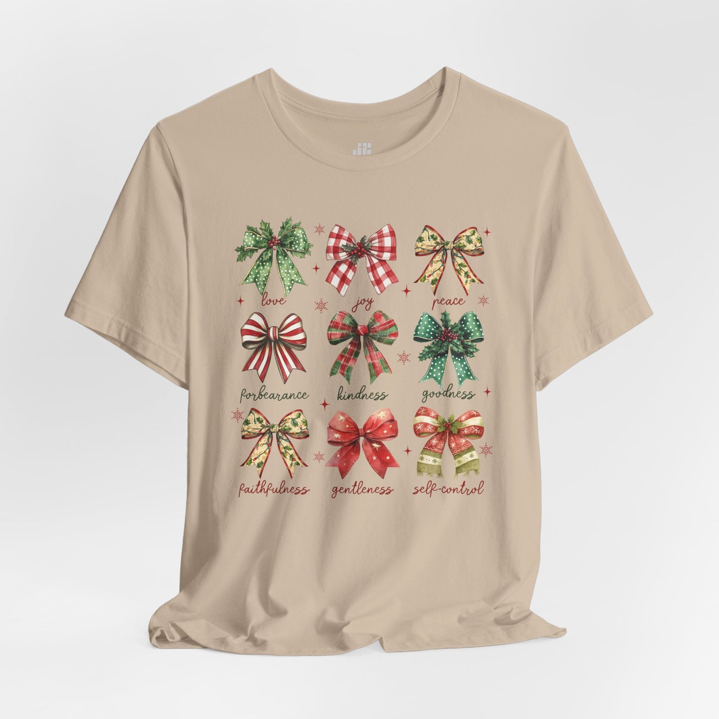 Christmas Fruit of the Spirit Soft Cotton Tee - Holiday Christian Shirt