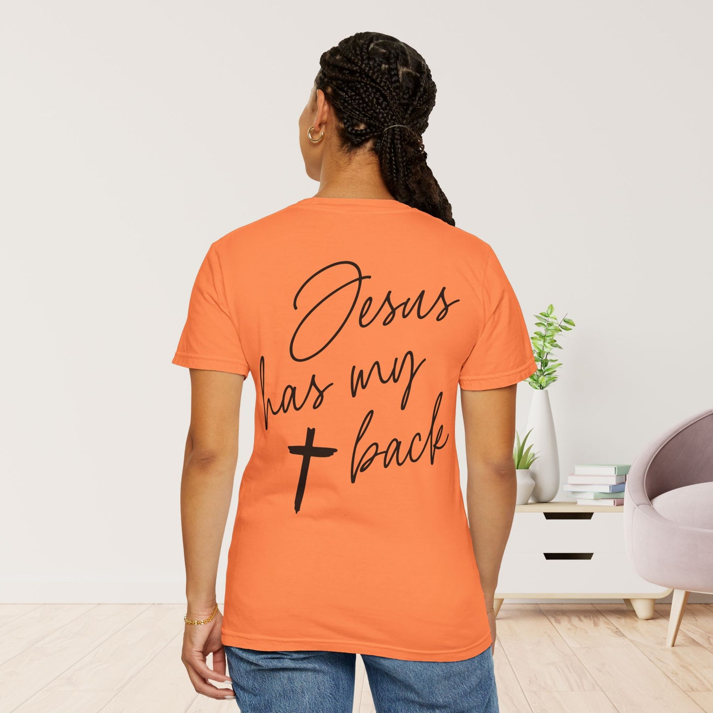 Comfort Colors Jesus Has My Back Christian Tee