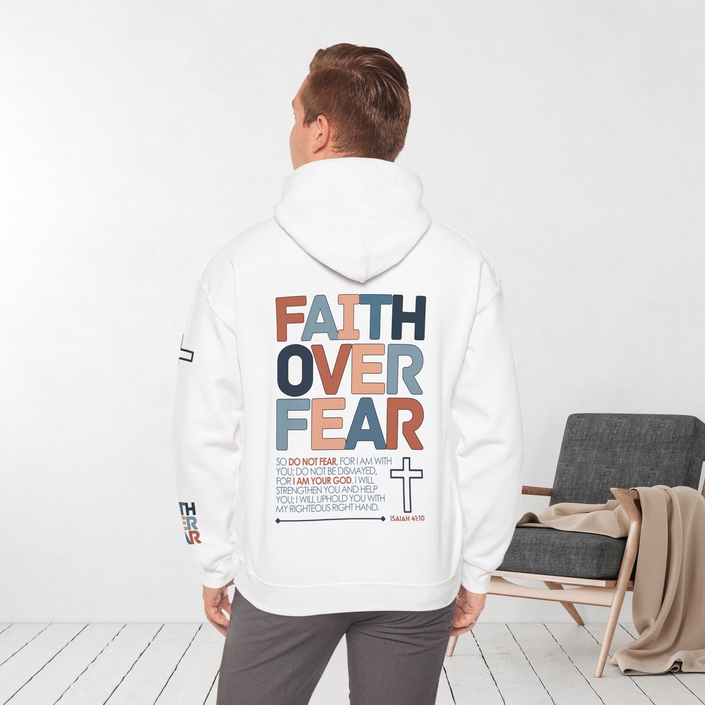 Faith Over Fear Hoodie - Isaiah 41:10 Bible Verse Christian Hoodie