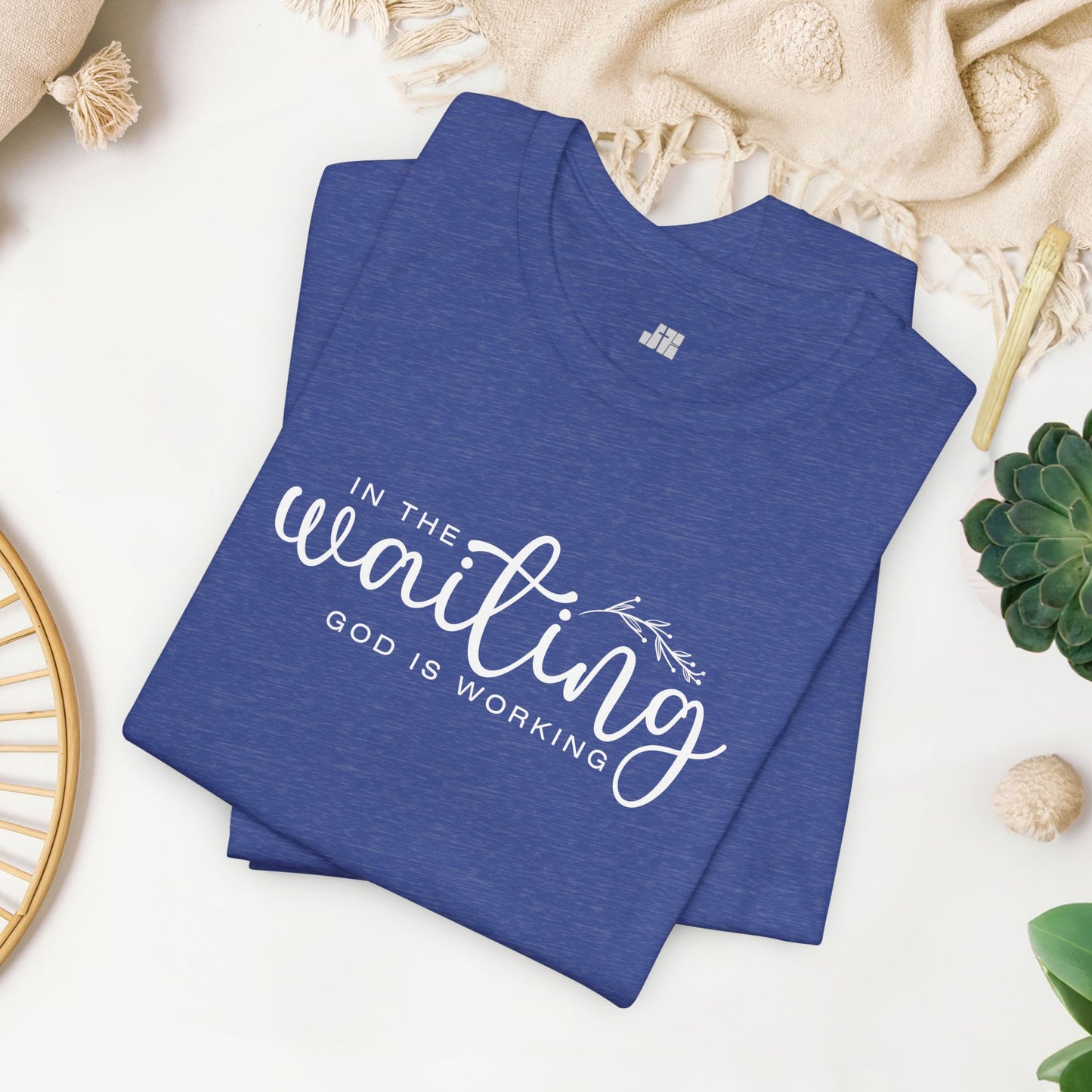 In the Waiting God is Working Christian Soft Cotton Tee