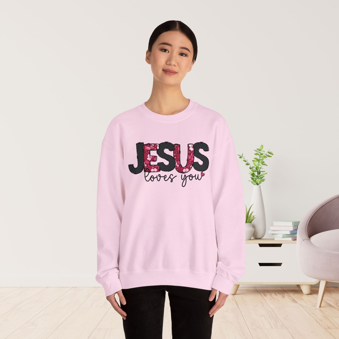 Jesus Loves You Sweatshirt - Christian Crewneck Pullover