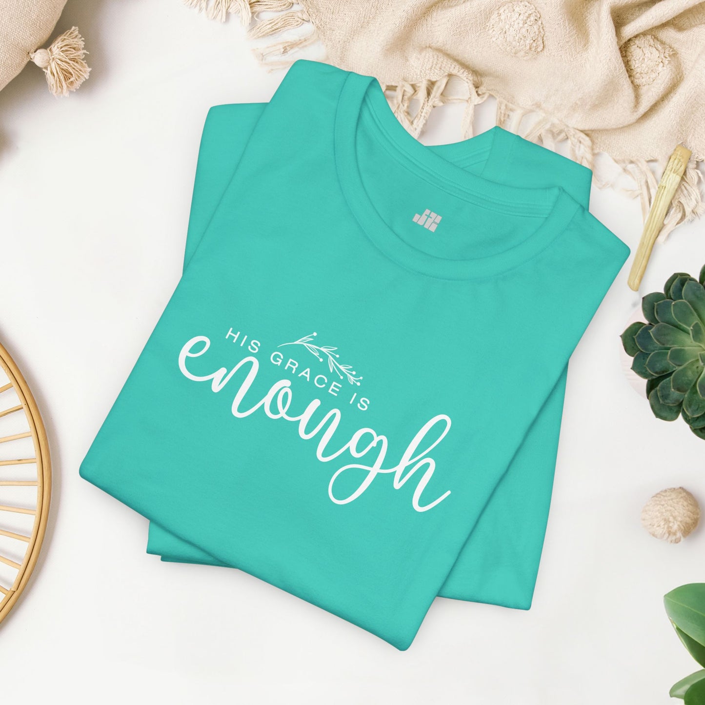 His Grace is Enough Soft Cotton Tee - Christian Shirt