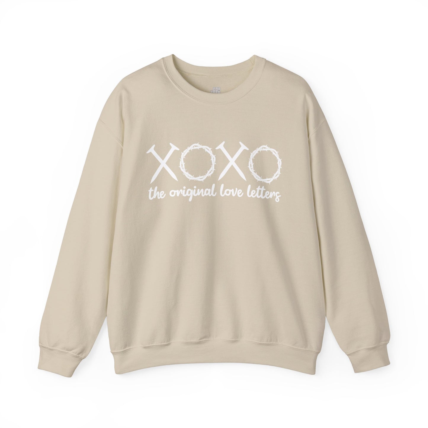 XOXO The Original Love Letters Bible Verse Romans 5:8 Sweatshirt